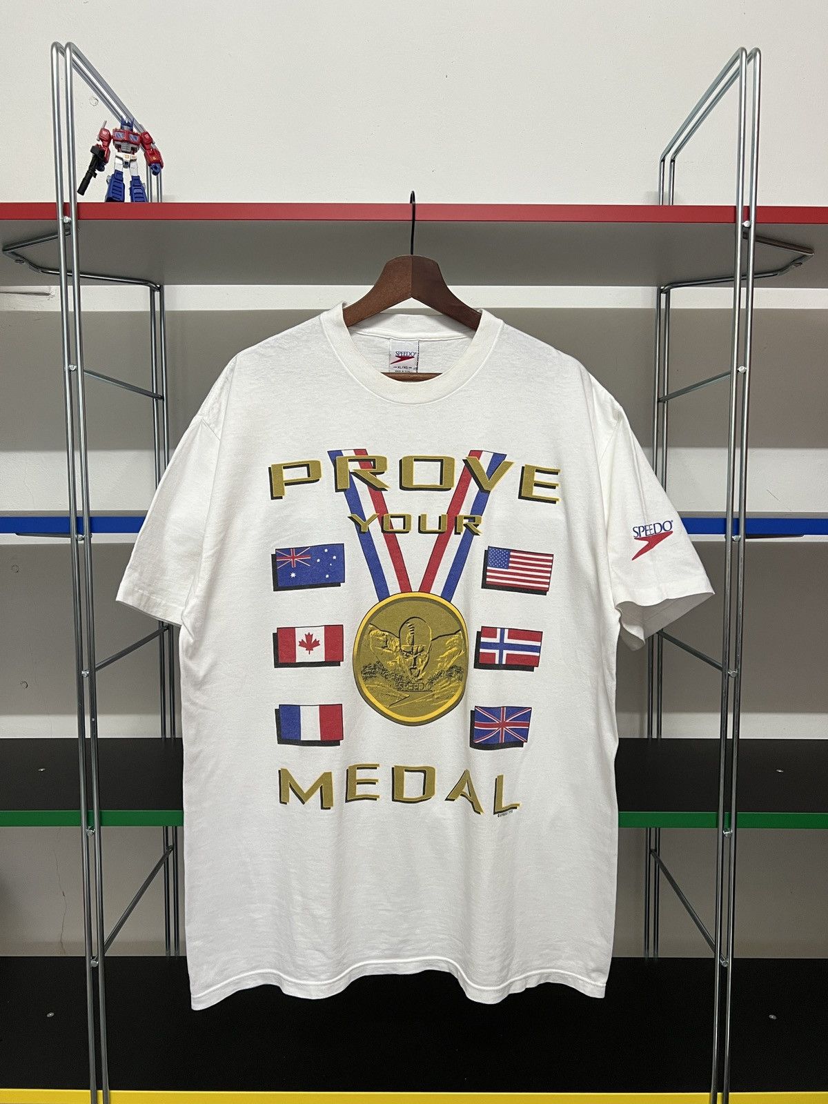 Speedo Vintage 90s Speedo "Prove Your Medal" Olympic Graphic Tee Size US XL / EU 56 / 4 - 2 Thumbnail