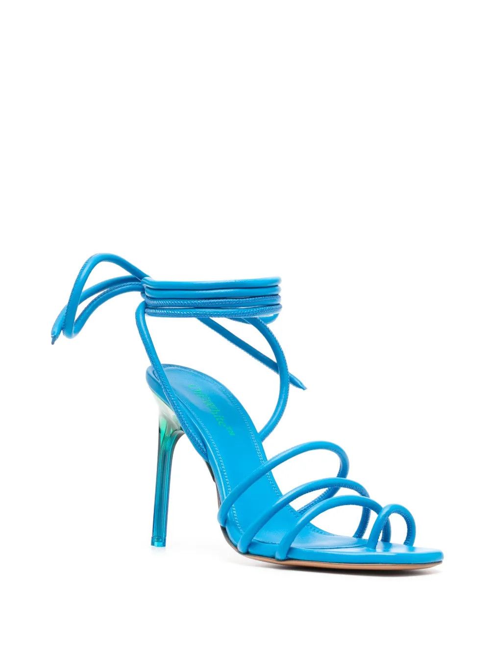 Off-White o1y1225 Leather Strap Sandals in Azure Size US 7 / IT 37 - 2 Thumbnail