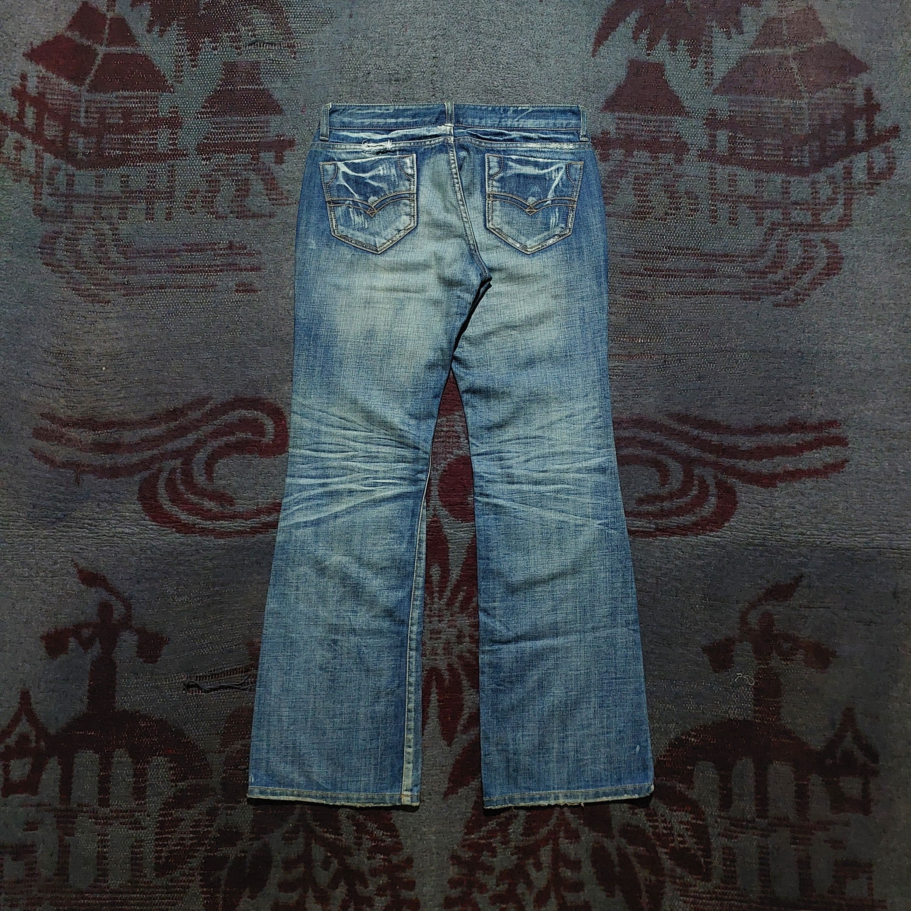 Tornado Mart Jean Mani distressed fadded blue flared jeans Size US 29 - 2 Thumbnail