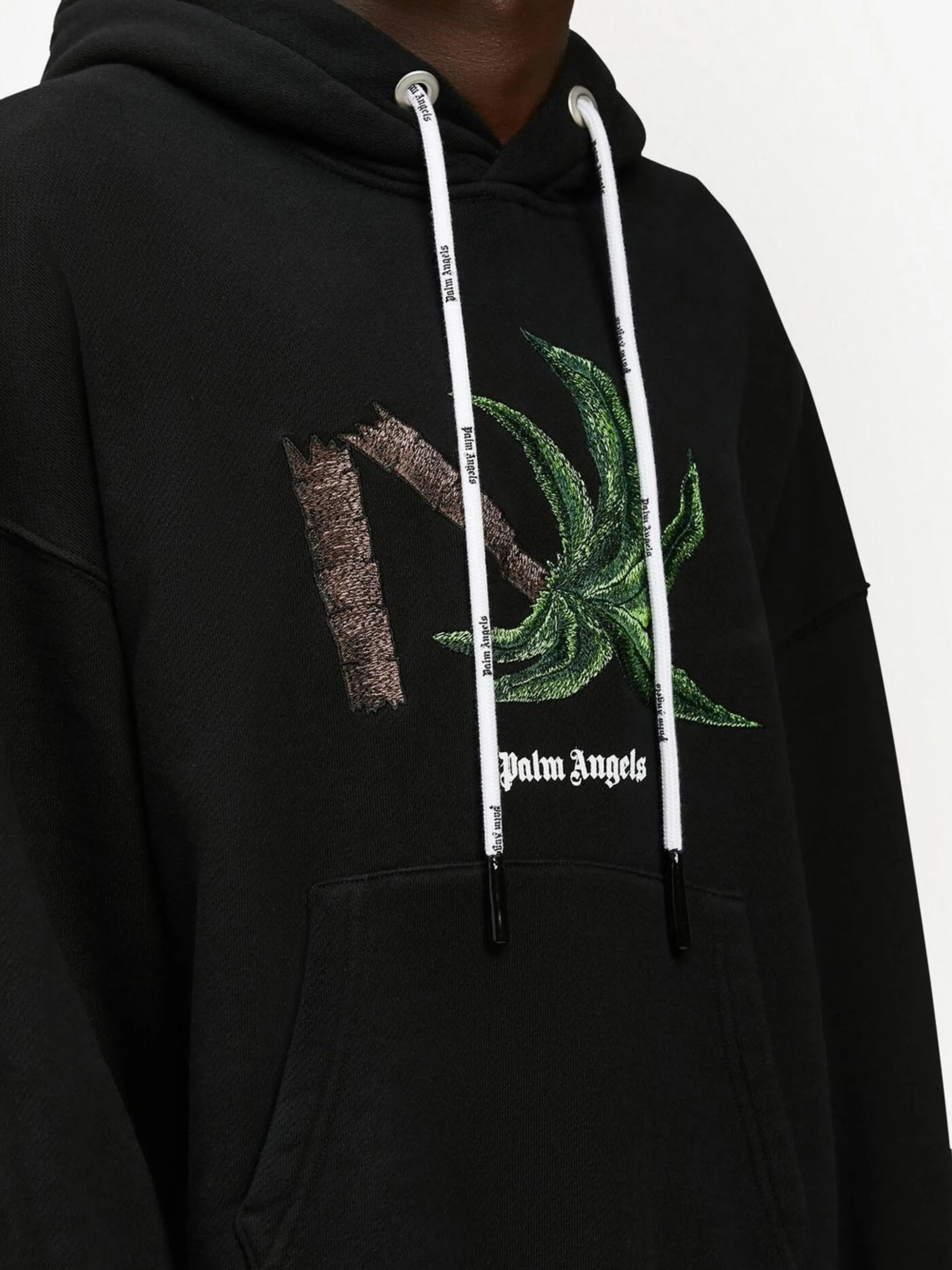 Palm Angels o1gr1nt0425 Broken Palm Hoodie in Black Size US XXS / EU 40 - 6 Thumbnail