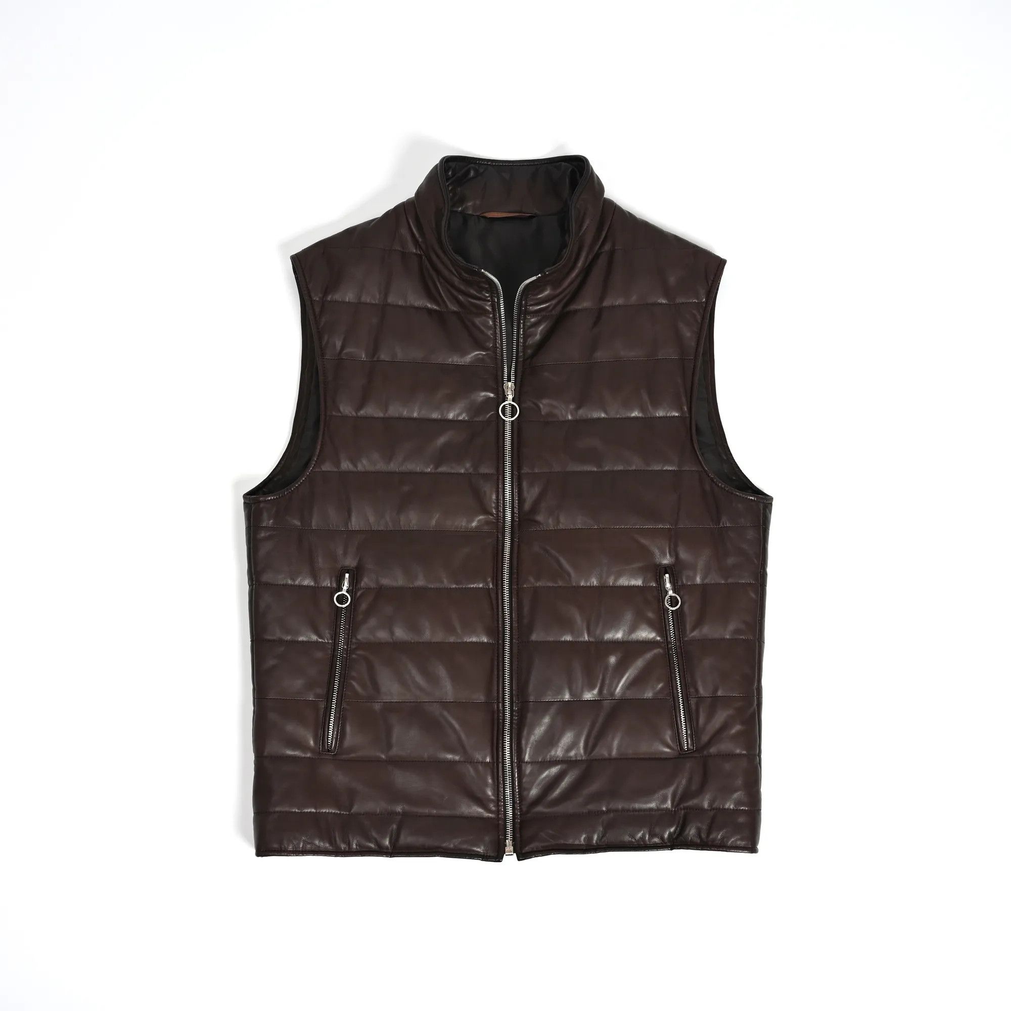 SERAPHIN SERAPHIN brown lamb leather puffer vest (48 EU) Size US M / EU 48-50 / 2 - 1 Thumbnail