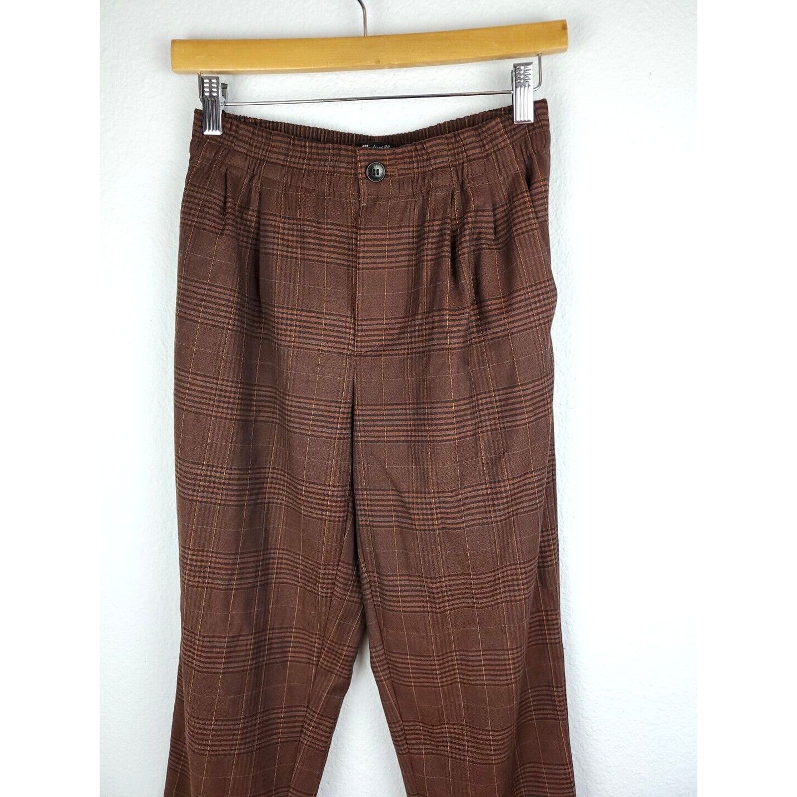 Madewell Madewell Pants Womens XXS Flannel Track Trousers Brown Glen Size 26" / US 2 / IT 38 - 4 Thumbnail