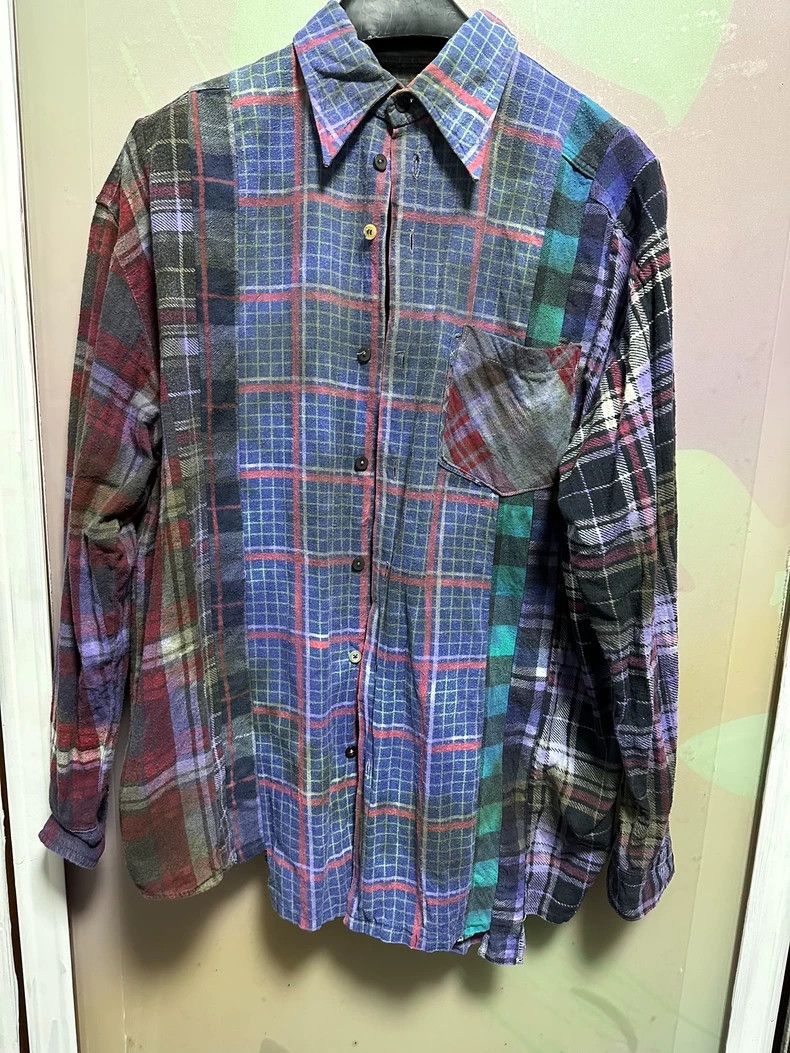 Needles Patchwork Tie-Dye Button-Up Shirt - dmc
