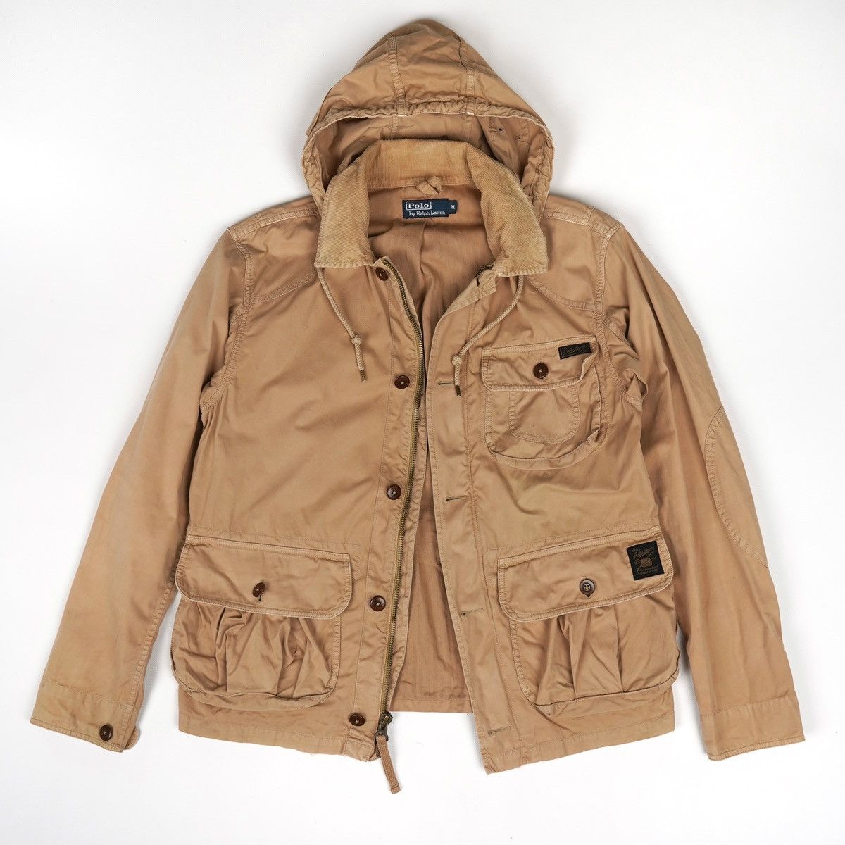 image of Polo Ralph Laurent Multipocket Vintage Field Military Jacket in Beige, Men's (Size Medium)