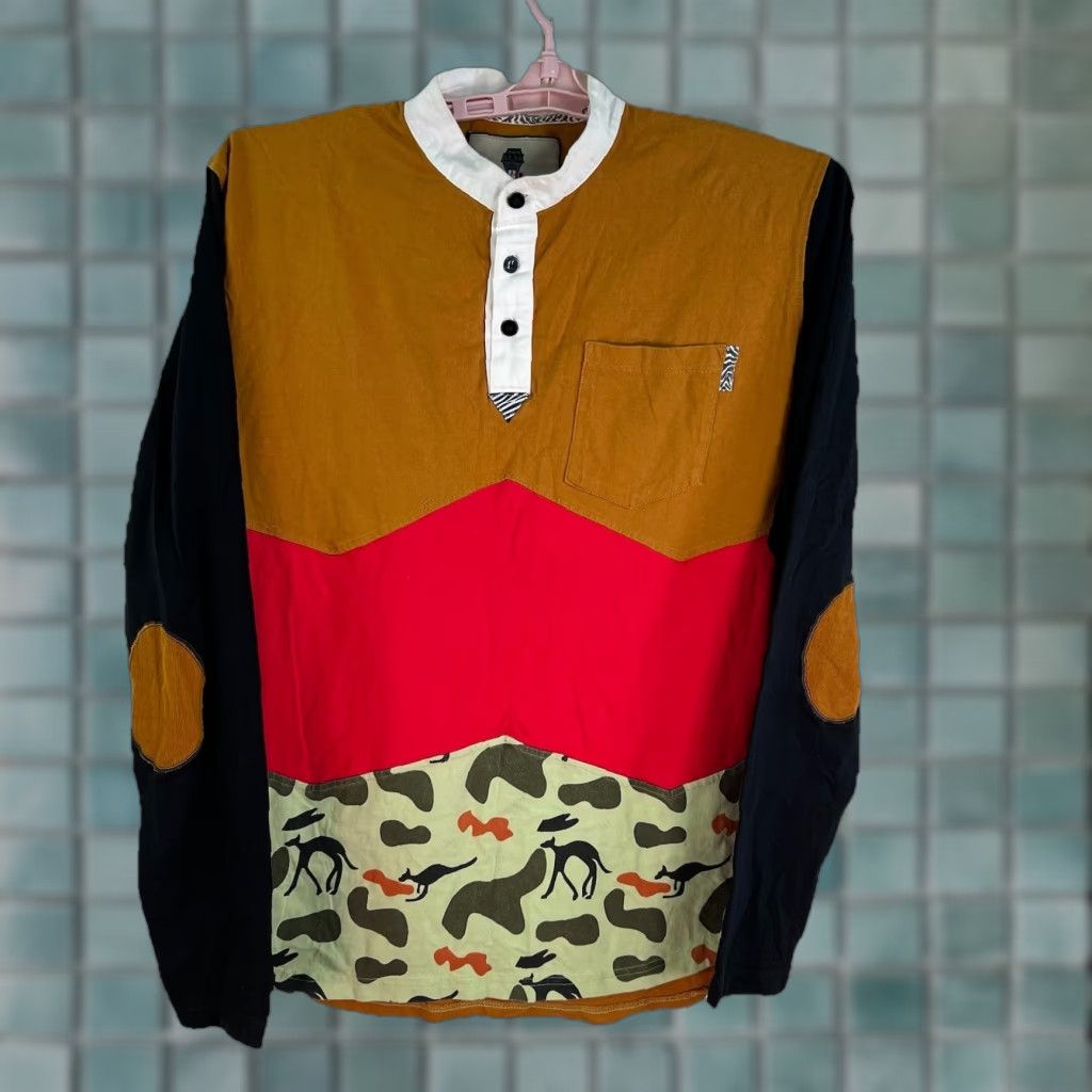 Vintage Rick Wierdo Mens Shirt Gold Long Sleeve L Vintage Graphic Print Crew Neck Funny Theme ♥ Size US L / EU 52-54 / 3 - 1 Thumbnail