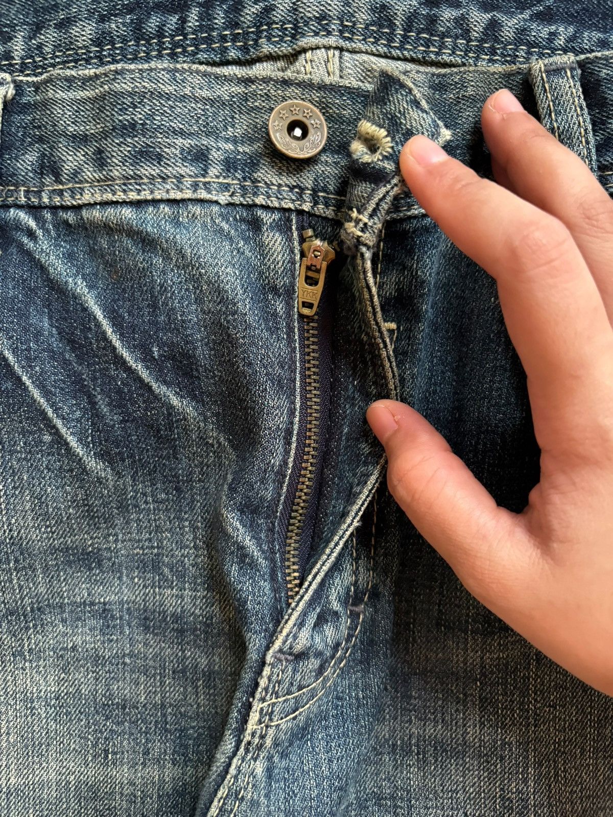 Japanese Brand Vintage Japanese Brand Mud Wash Loose Baggy Carpenter Jeans Size US 35 - 3 Thumbnail