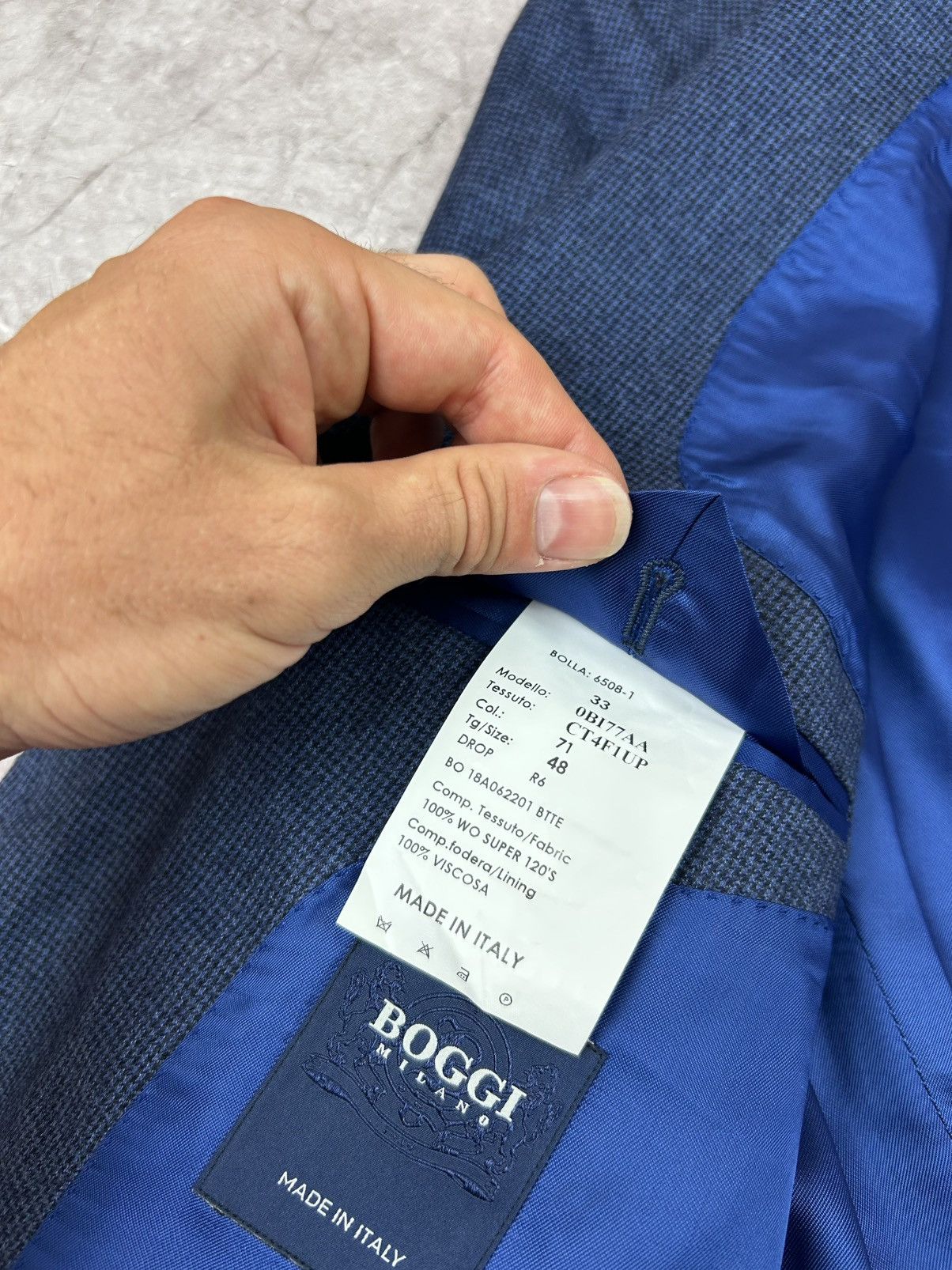 Boggi Boggi Milano wool 2 button blazer sport coat made in Italy Size 48R - 13 Thumbnail