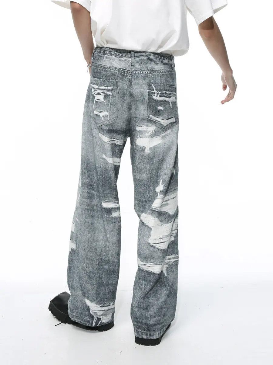 Japanese Brand Retro loose straight leg wide leg jeans Size US 32 / EU 48 - 4 Thumbnail
