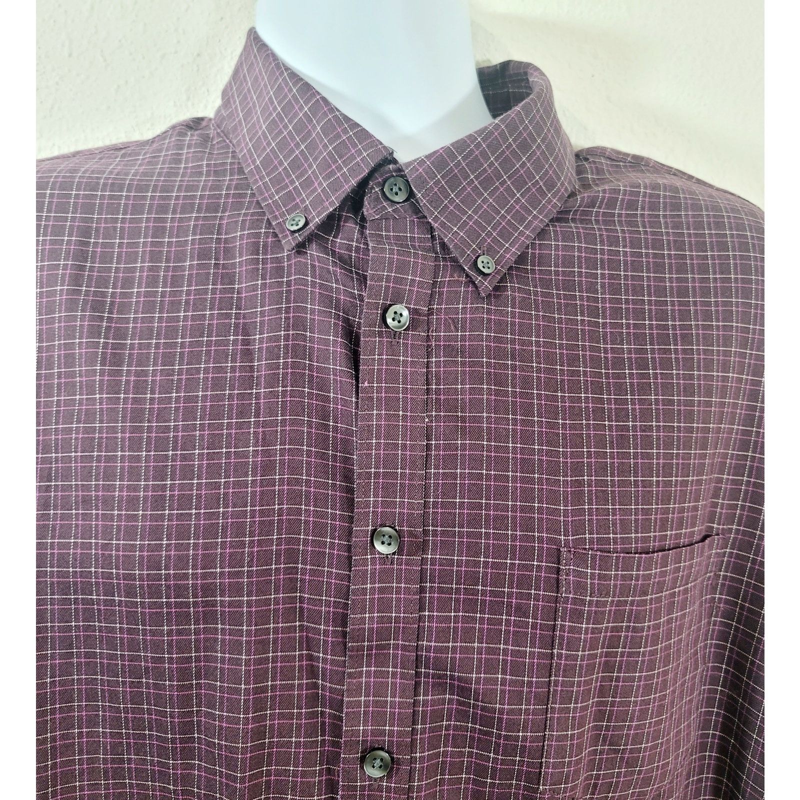 Van Heusen Van Heusen Purple Pink Check Button Up Shirt XL 17 17.5 Size US XL / EU 56 / 4 - 5 Thumbnail