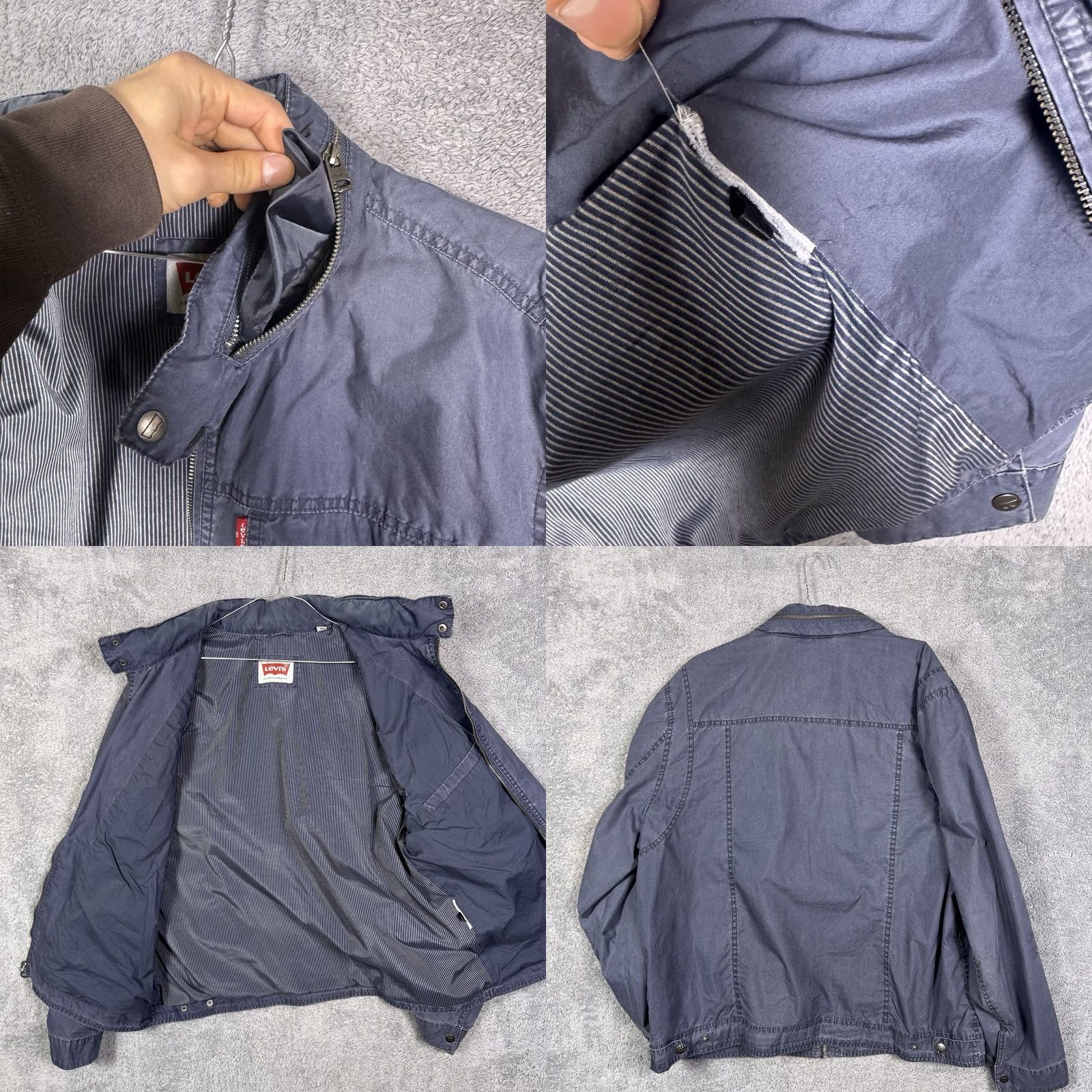 Levi's Levi's Trucker Jacket Men XL Field Chore Canvas Full Zip Stow Hood Hickory Stripe Size US XL / EU 56 / 4 - 9 Thumbnail