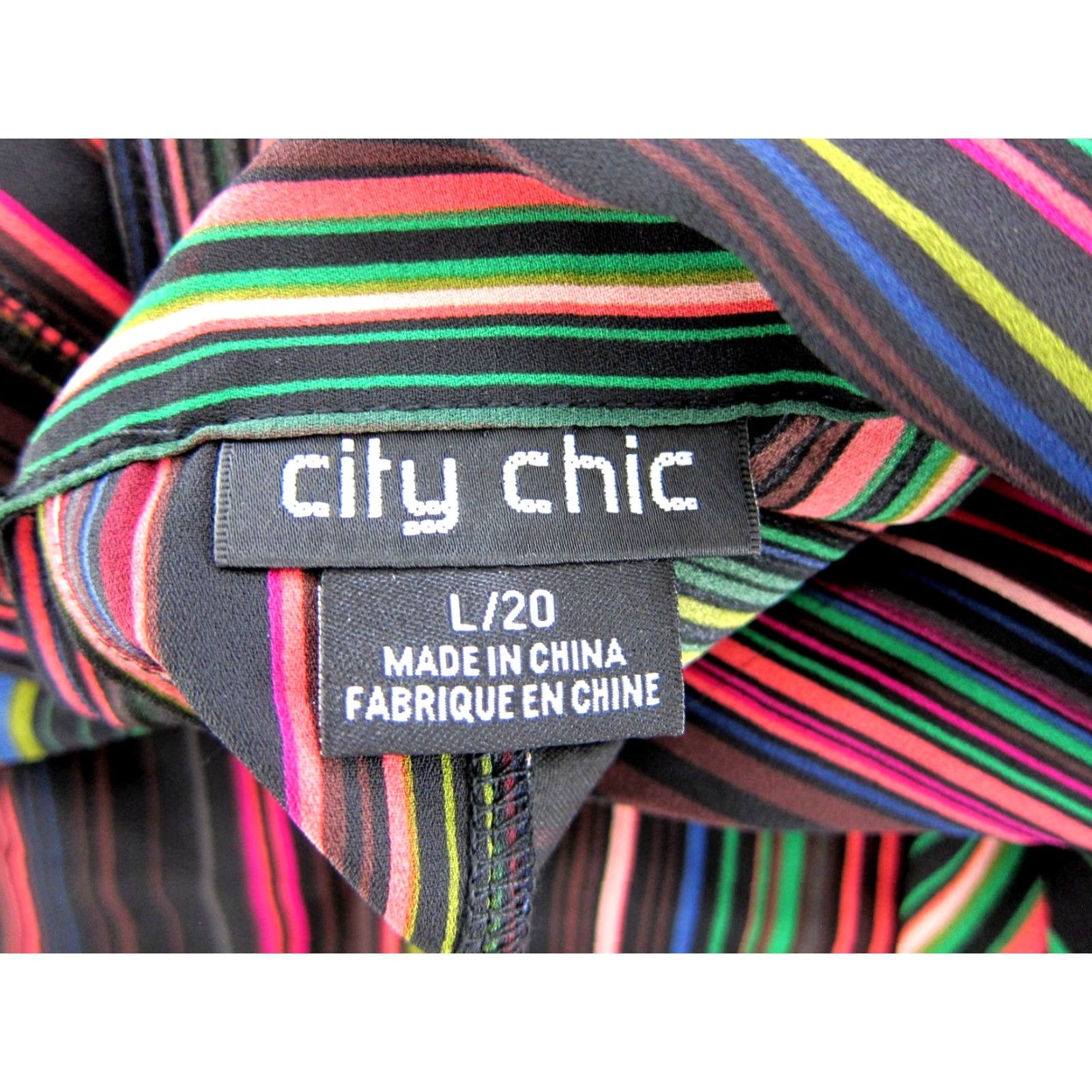 Vintage City Chic Dress L/20 Smock Shift Tunic Long Sleeve Striped Black Green Pink Maxi 60s 70s Flower Womens Size L / US 10 / IT 46 - 3 Thumbnail
