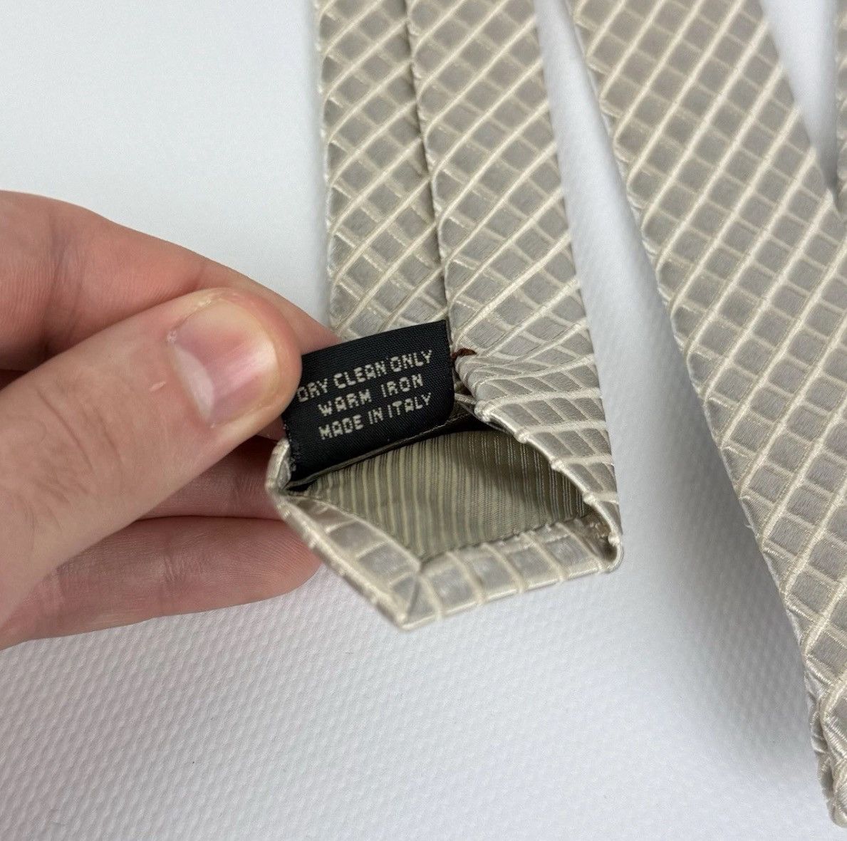 Ermenegildo Zegna Ermenegildo Zegna 100% silk Tie Beige Necktie for Men Top Size ONE SIZE - 9 Thumbnail