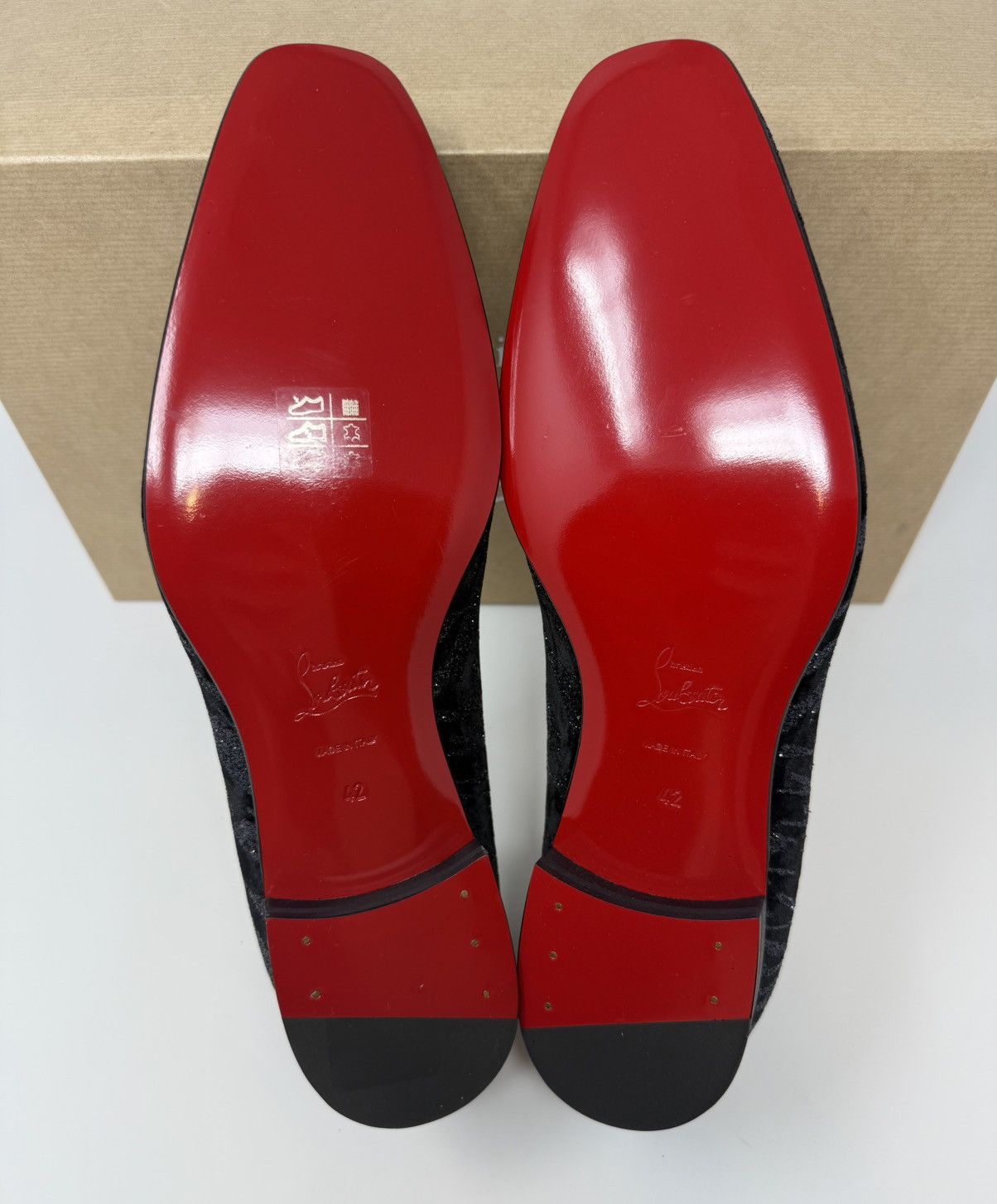 Christian Louboutin Christian Louboutin Dandy Chick Black Velvet Glitter Loafers Size US 9 / EU 42 - 4 Thumbnail