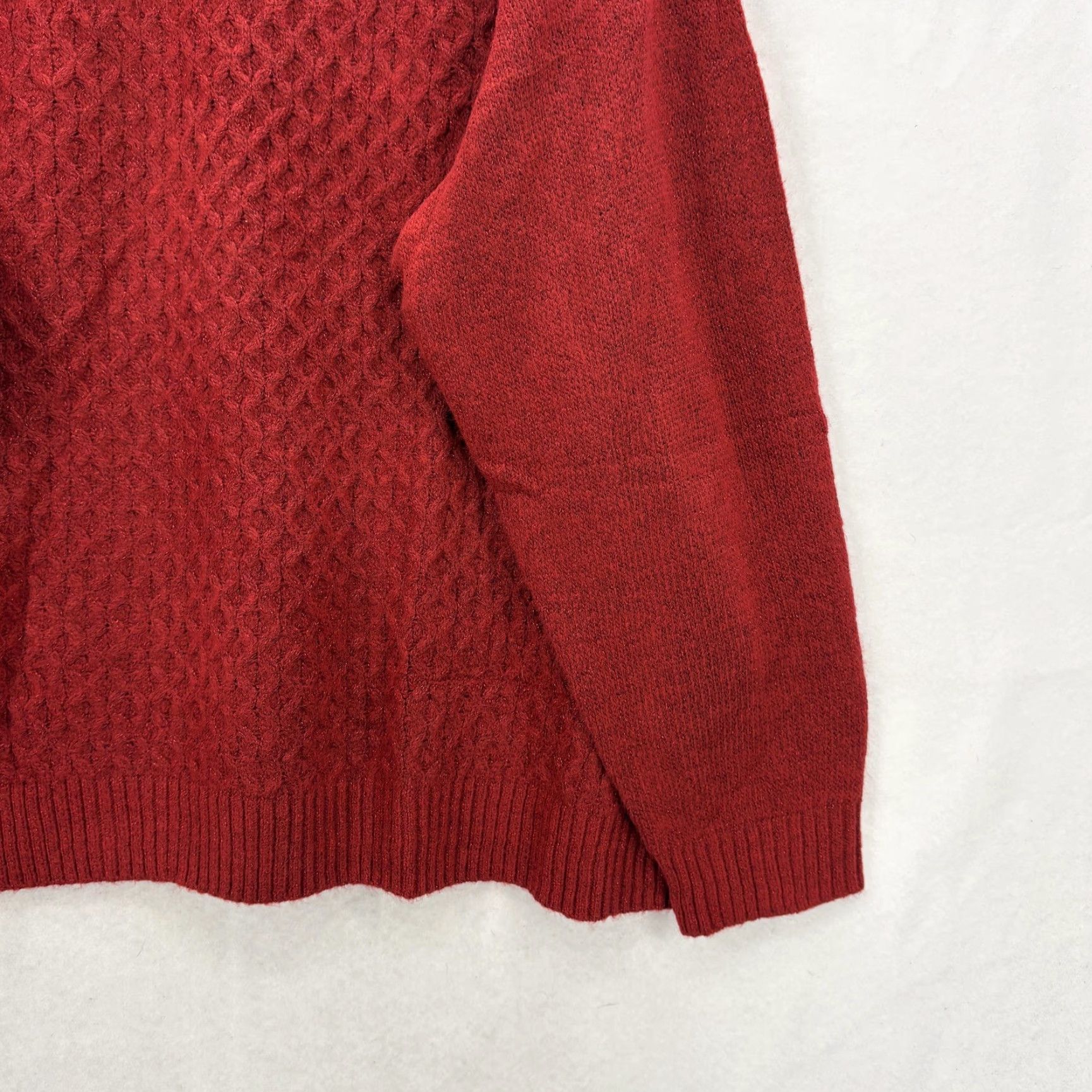 Croft & Barrow Croft & Barrow Sweater Womens 3X Red Cable Knit Crew Neck NWT Extra Cozy Pullover Casual Knit Womens 3X Red Crew Neck Cable Knit Sweater NWT Size XXL / US 16-18 / IT 52-54 - 3 Thumbnail