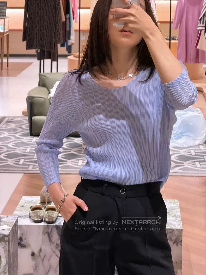Issey Miyake Issey Miyake Blue Long Sleeve Top Size XXL / US 16-18 / IT 52-54 - 8 Thumbnail