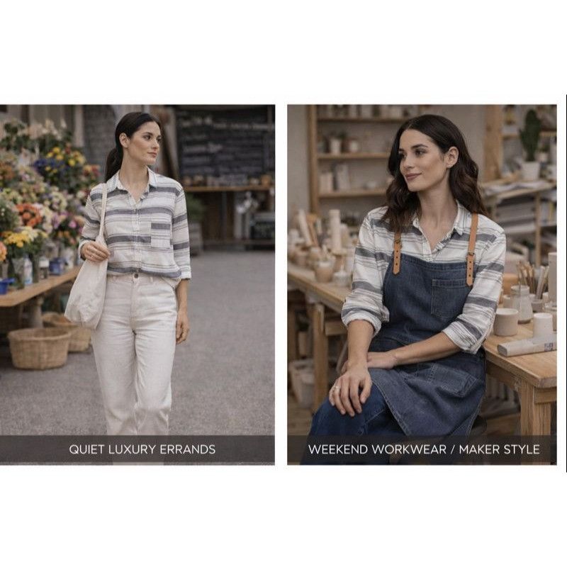 Other Matilda Jane Joanna Gaines Button Down L Stripe Cotton Quiet Size L / US 10 / IT 46 - 1 Thumbnail