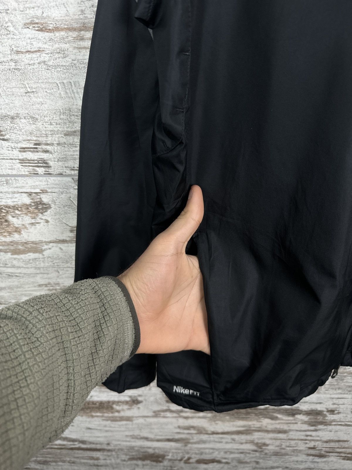 Nike Mens Vintage Nike track jacket black swoosh y2k drill rare Size US XL / EU 56 / 4 - 6 Thumbnail