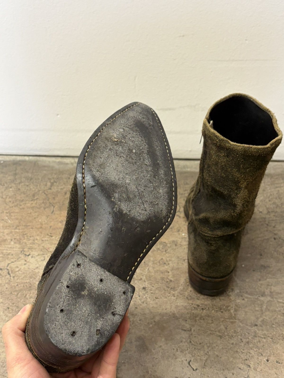 Vintage Vintage SAINT LAURENT REF Rough Out Suede Cowboy Boots 70’s Size US 7.5 / EU 40-41 - 7 Thumbnail