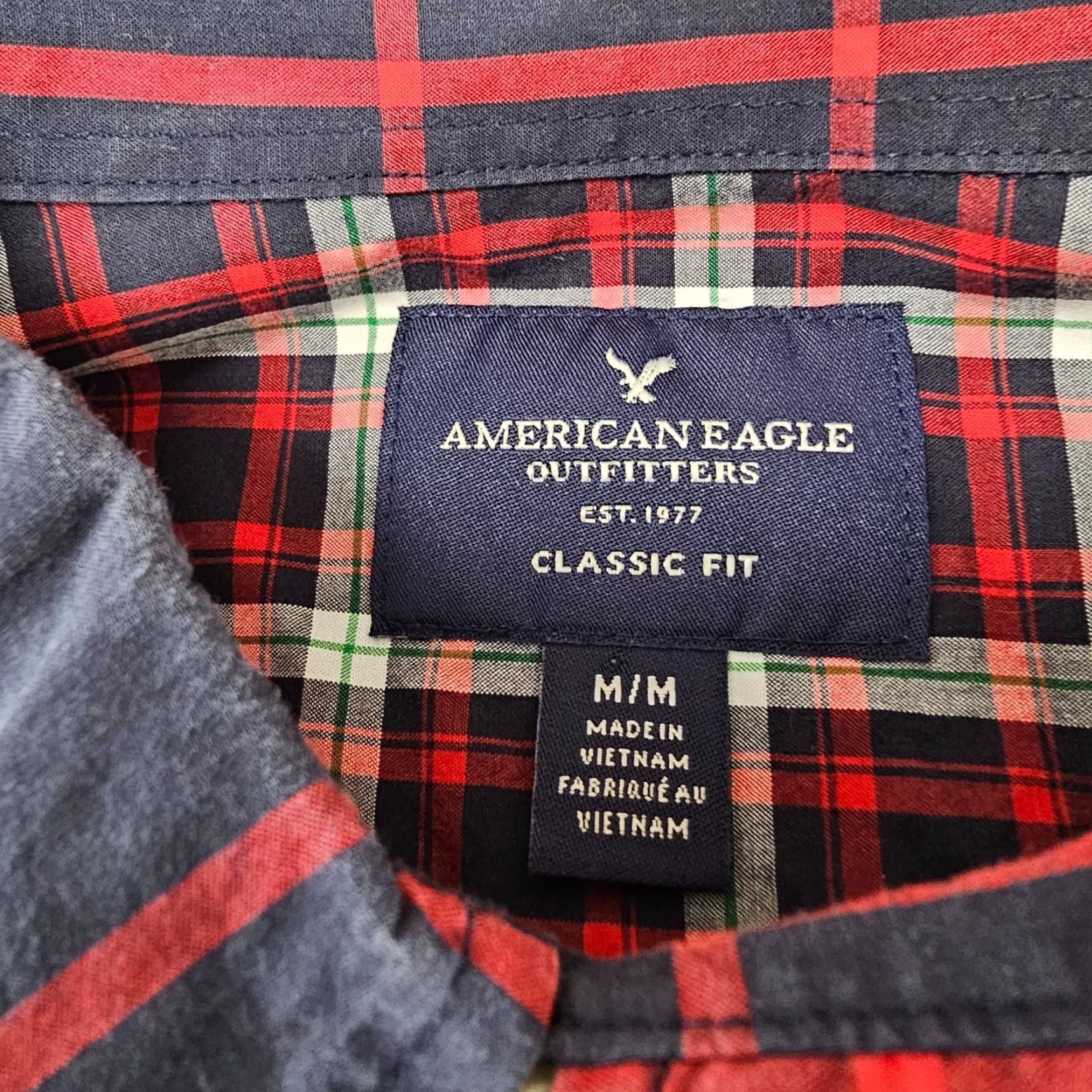 American Eagle Outfitters American Eagle Shirt Mens Medium Classic Check Patchwork Button Up Long Sleeve Mens Size US M / EU 48-50 / 2 - 4 Thumbnail