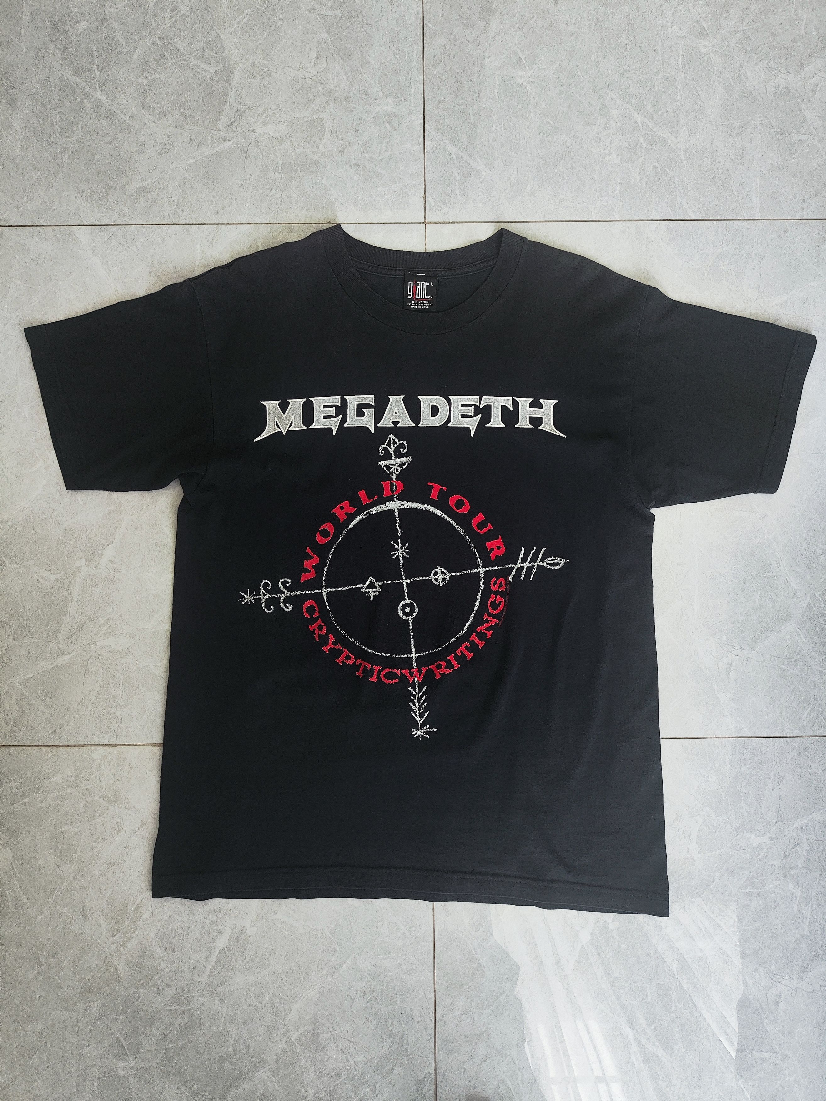 Giant Vintage 1998 Megadeth Cryptic Writings World Tour T-Shirt Size US L / EU 52-54 / 3 - 1 Thumbnail