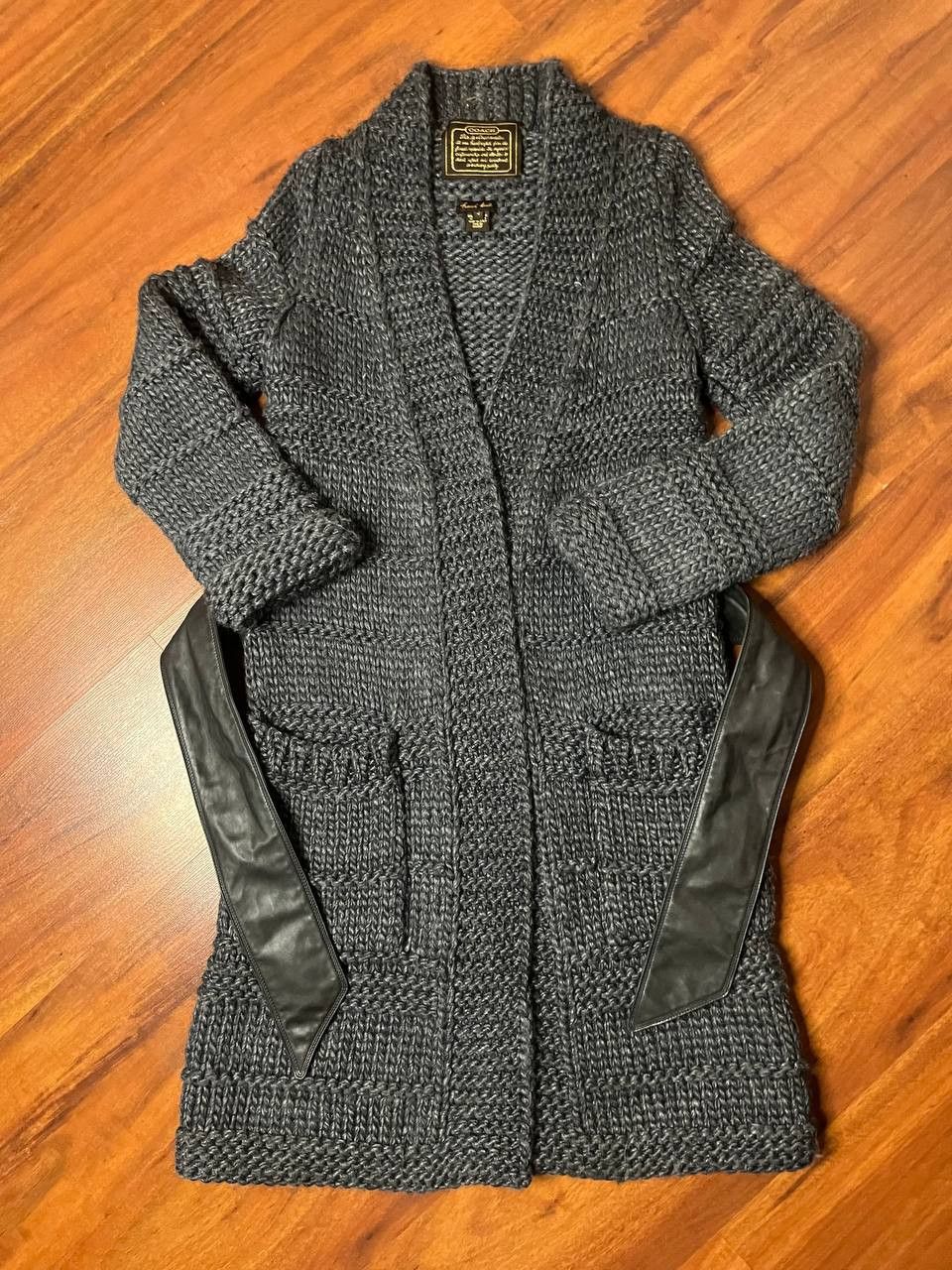 Coach Cardigan Coach Hand Knit Wool Size S / US 4 / IT 40 - 2 Thumbnail