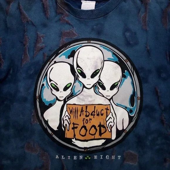 Vintage Vintage Alien Eight Will Abduct For Food Tie Dye T-Shirt Size US S / EU 44-46 / 1 - 1 Thumbnail