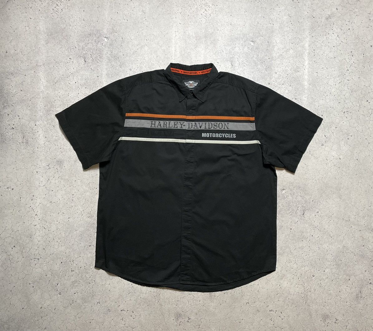 Harley Davidson × Vintage Vintage Short Sleeve Button Harley Davidson Shirt Big Logo Size US XXL / EU 58 / 5 - 1 Thumbnail