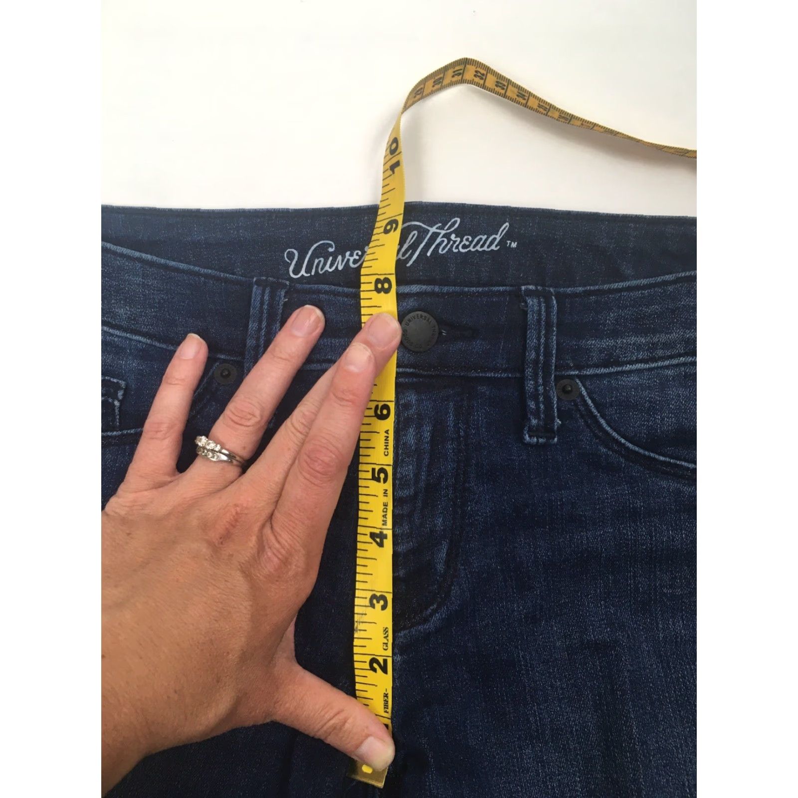 Vintage Universal Thread Jeans Women's 0 25R Black Red Stripe Midrise Flat Front Size 25" / US 0 / IT 36 - 7 Thumbnail