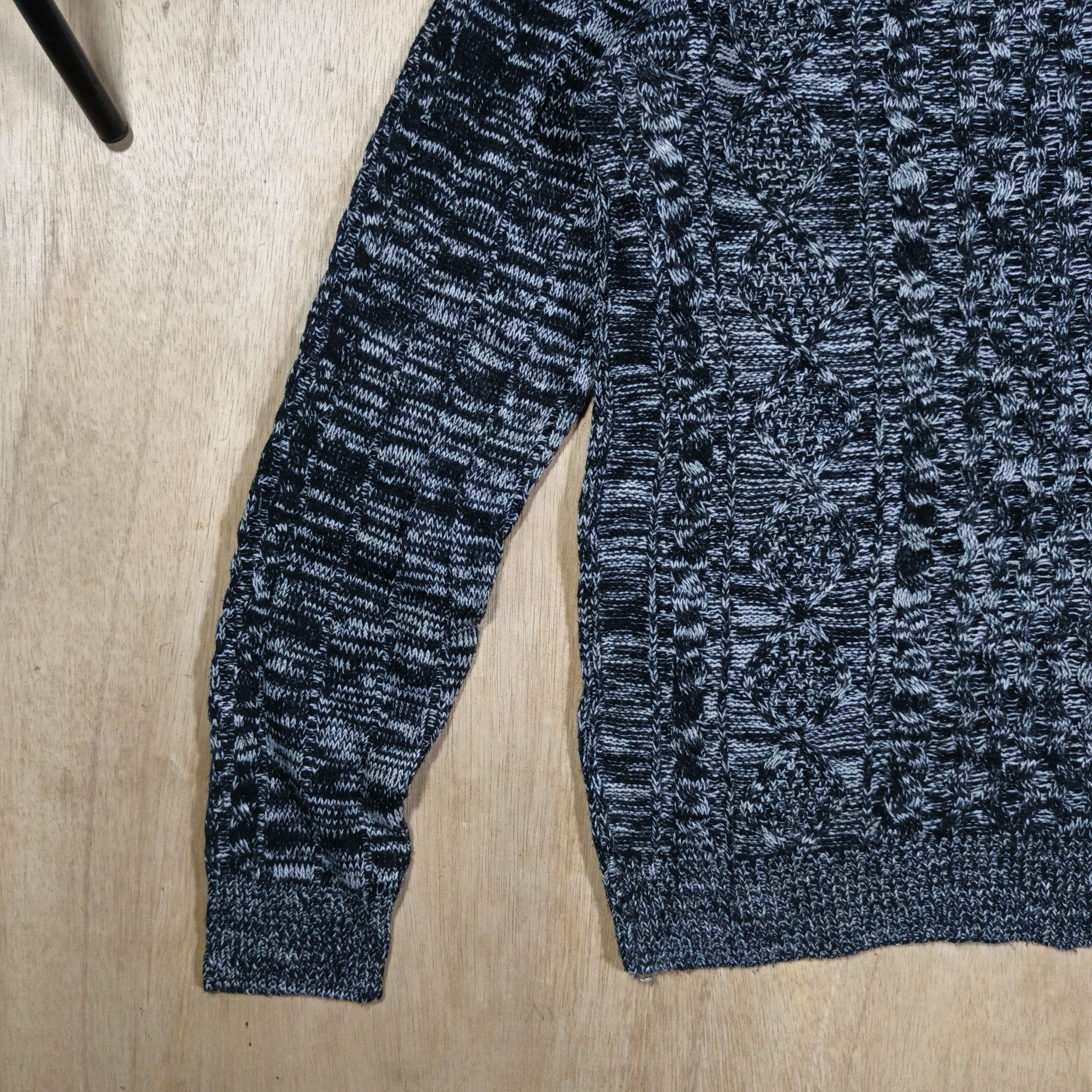 semanticdesign Semanticdesign Black&Grey Marled Cable Knitwear Size US L / EU 52-54 / 3 - 4 Thumbnail
