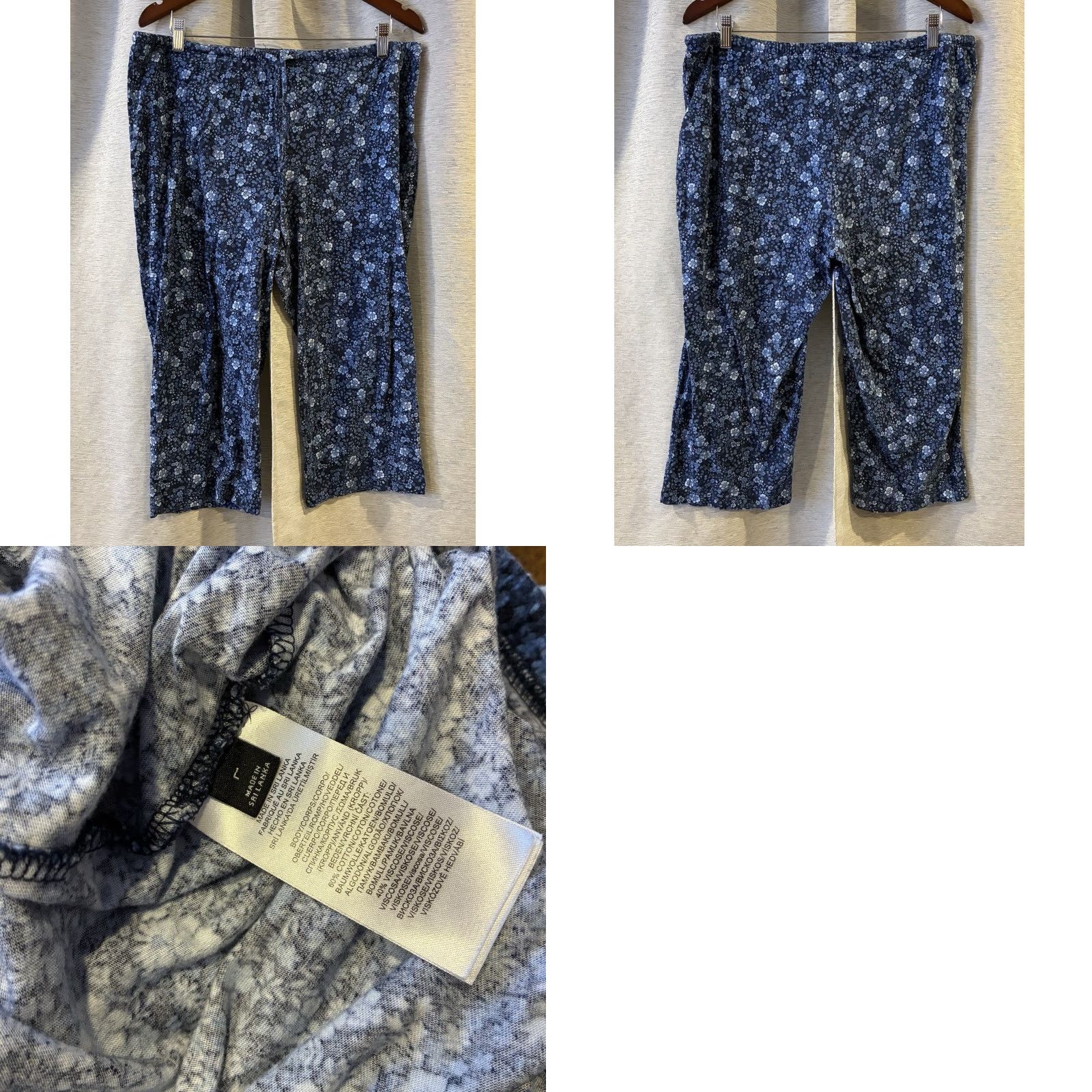 Ralph Lauren Lauren Ralph Lauren Pajama Set Women’s Large 2-Pc Floral Blue Cotton Embroidered Logo Nightwear Sleepwear Sleep Set Womens Size ONE SIZE - 8 Thumbnail