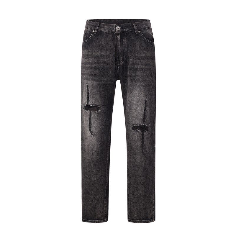 Japanese Brand × Jean High street retro washed distressed whisker straight jeans Size US 32 / EU 48 - 1 Thumbnail