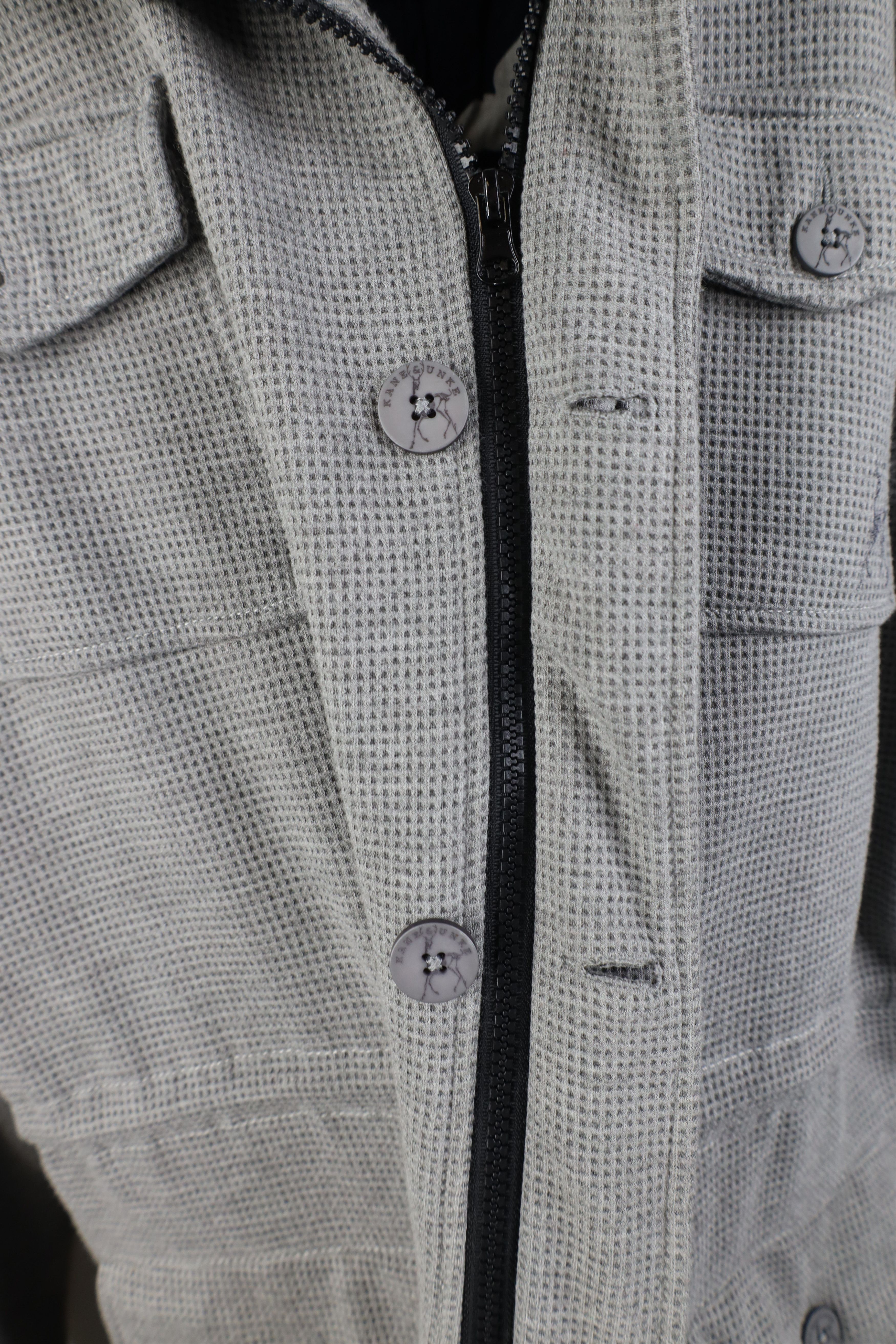 Vintage Y2K Streetwear Knit Military Style Full Zip Jacket Gray Size US XXL / EU 58 / 5 - 10 Thumbnail