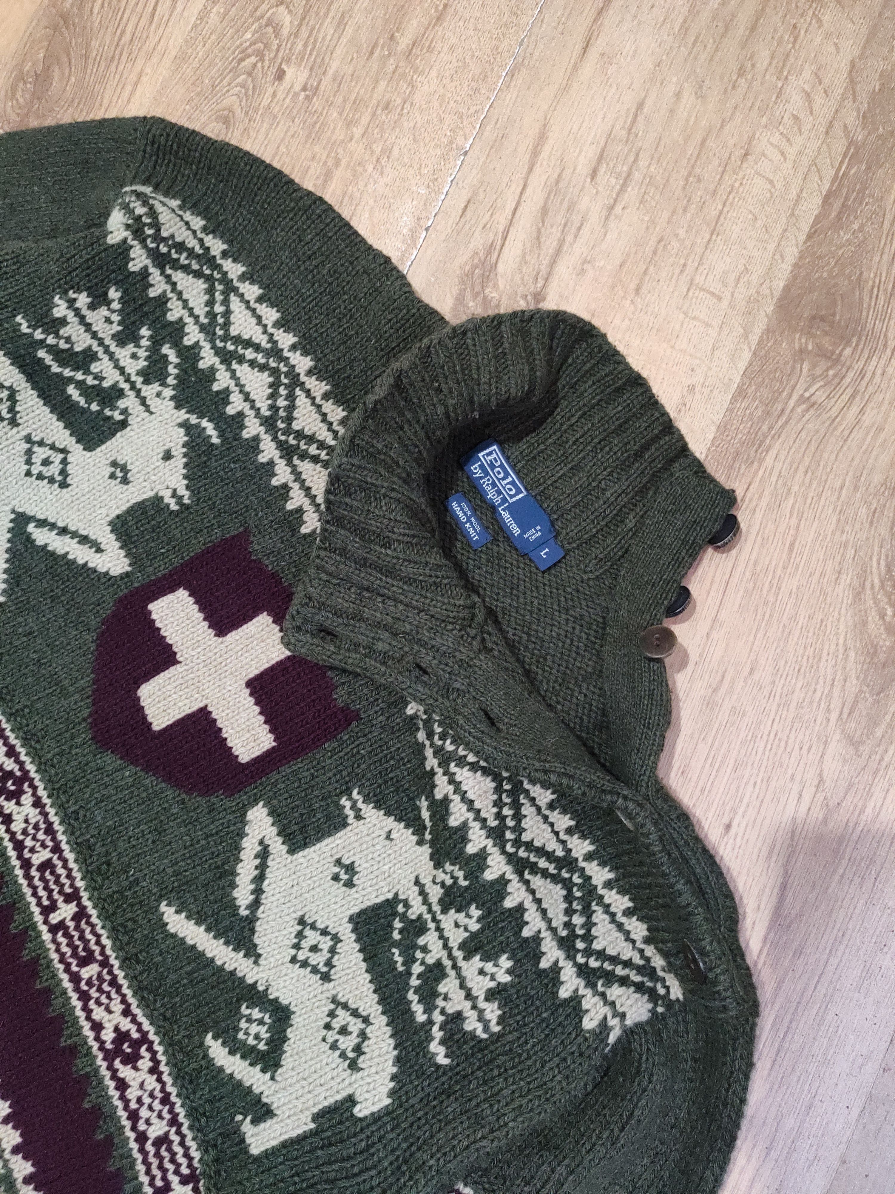 Polo Ralph Lauren × Vintage Men's vintage Polo Ralph Lauren wool hand knit sweater M Size US M / EU 48-50 / 2 - 6 Thumbnail