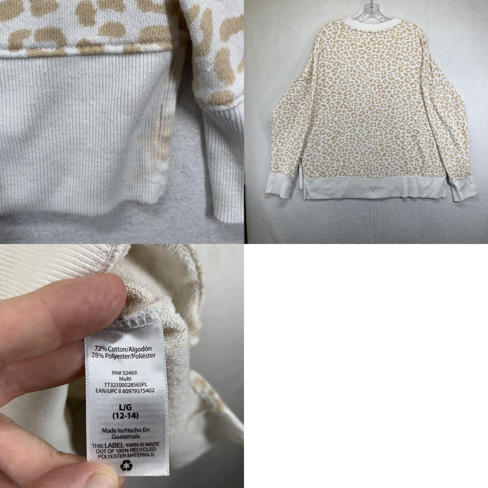 Vintage Time And Tru Leopard Crew Neck Sweater Women’s Size Large Size L / US 10 / IT 46 - 10 Thumbnail