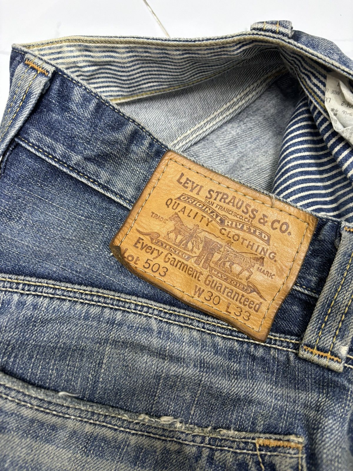 Kapital RARE VINTAGE LEVIS 503 RETRO BAGGY JEANS DISTRESS DENIM Size US 30 / EU 46 - 10 Thumbnail