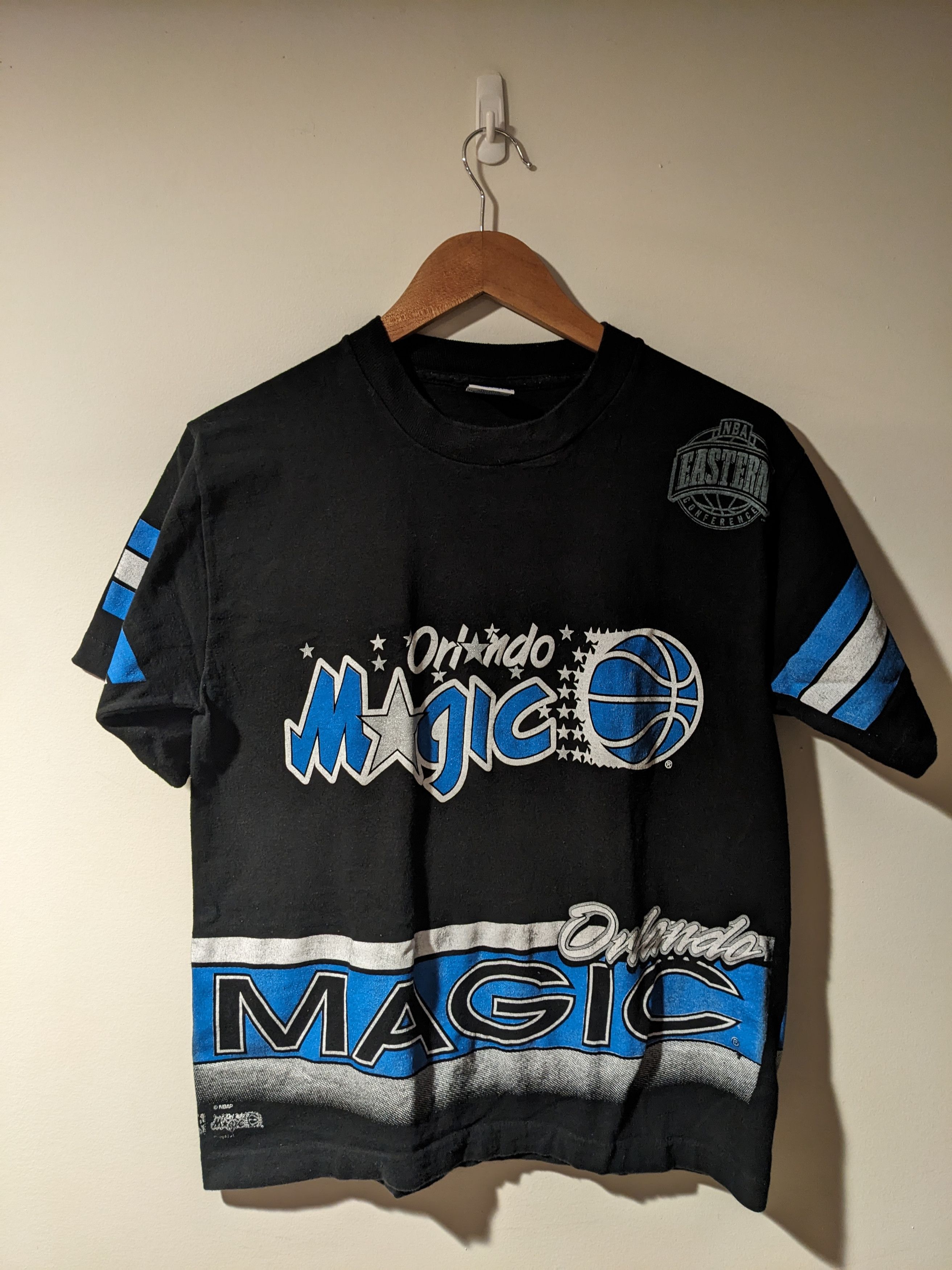 NBA × Vintage Vintage 90s Orlando Magic All Over Print Kids 14-16 T-Shirt Size US M / EU 48-50 / 2 - 1 Thumbnail
