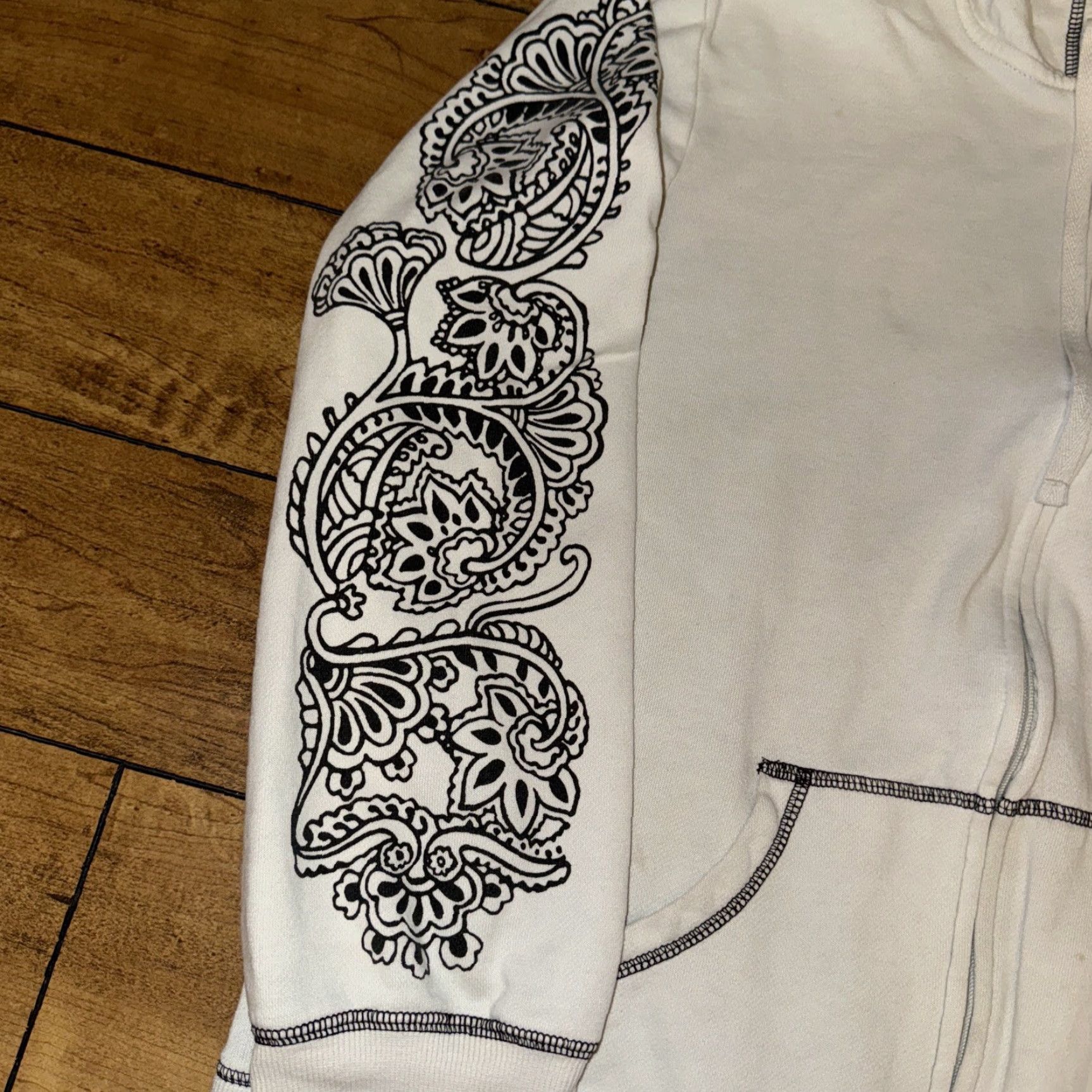 Vintage Made For Life Hoodie Women XL White Paisley Full Zip Reversible Size XL / US 12-14 / IT 48-50 - 3 Thumbnail
