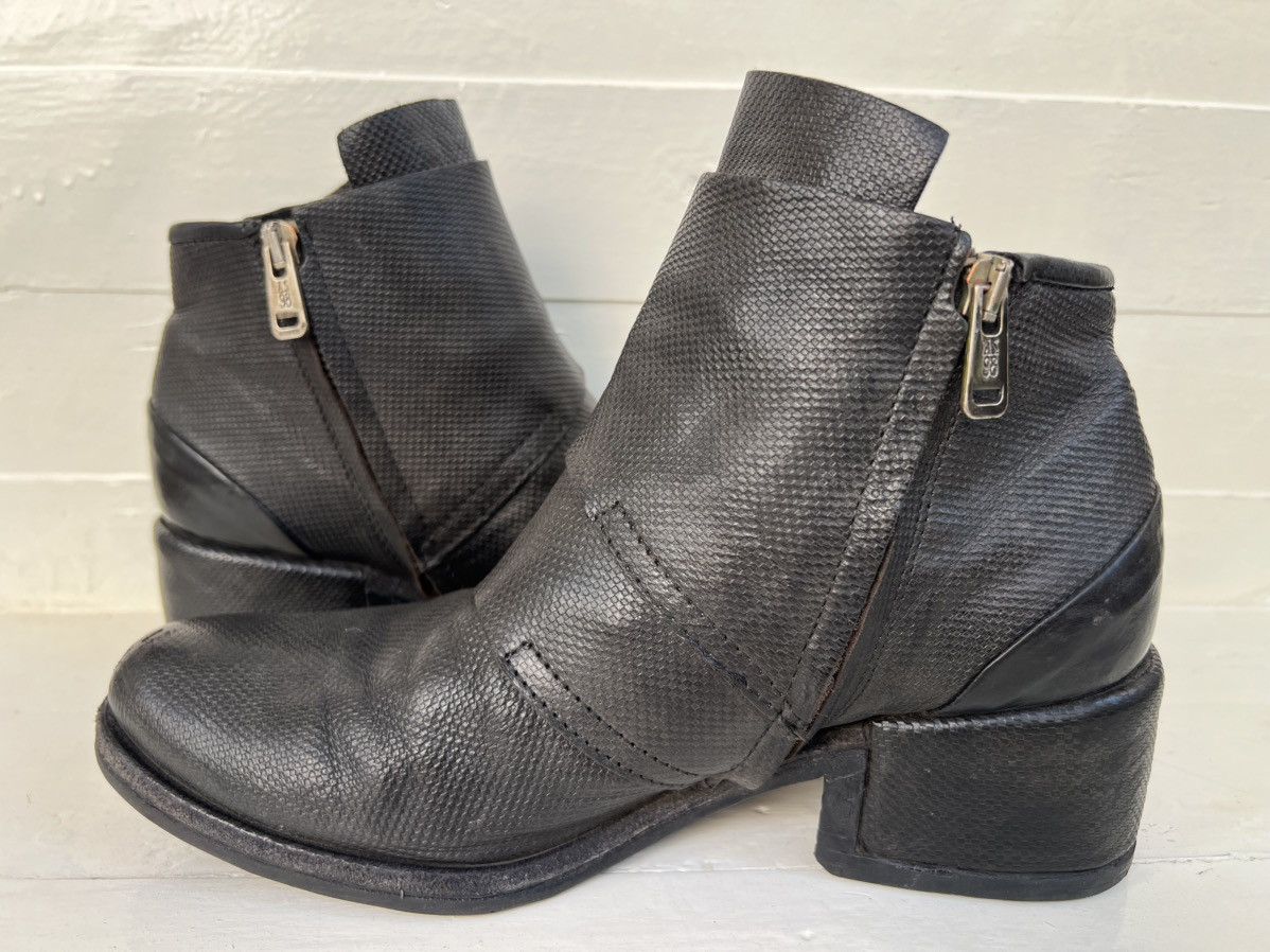 A.S.98 Airstep AS98 Black Leather Suede Boho Biker Ankle Boots Size US 8 / IT 38 - 7 Thumbnail