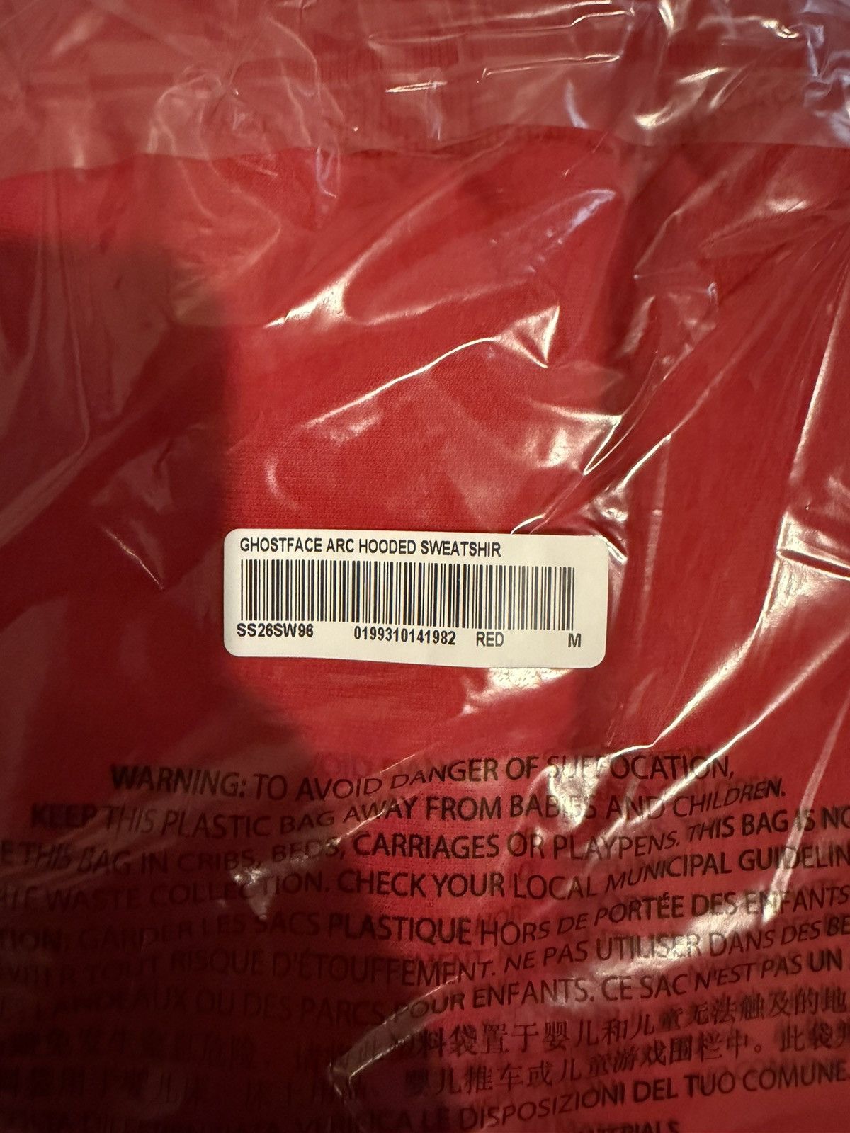 Supreme Supreme x Ghostface® Arc Hooded Sweatshirt - Medium Red Size US M / EU 48-50 / 2 - 5 Thumbnail