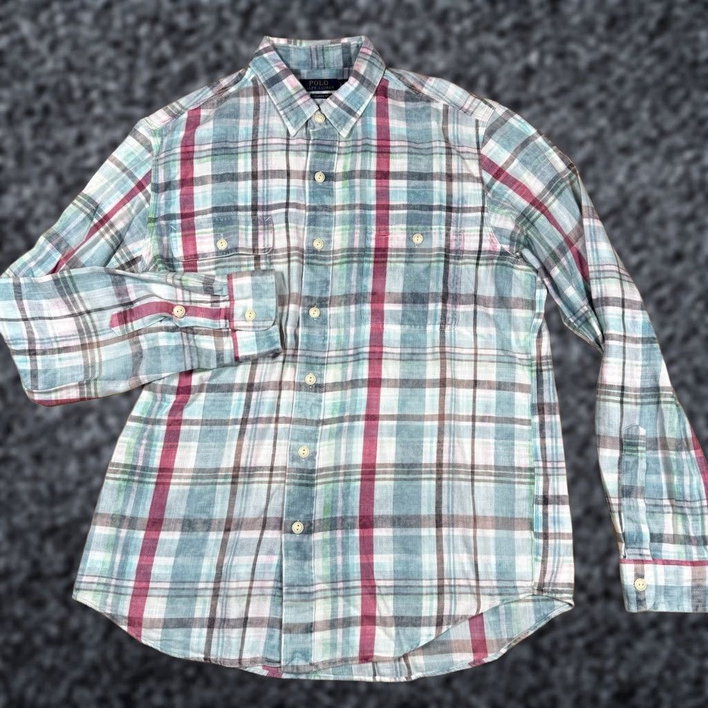 Polo Ralph Lauren Polo Ralph Lauren Shirt Mens Large L Button-Up Long Sleeve Flannel Gingham Plaid Multicolor Button-Down Collar Size US L / EU 52-54 / 3 - 1 Thumbnail