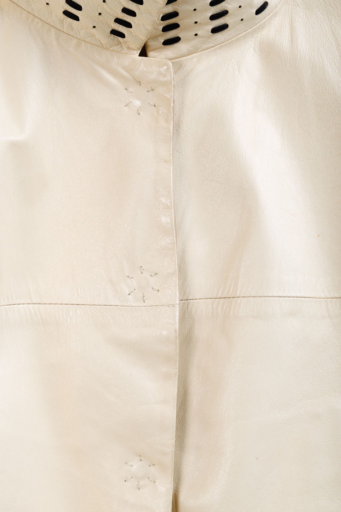 Sportmax Sportmax Embroidered Beige Leather Box Jacket Size L / US 10 / IT 46 - 9 Thumbnail