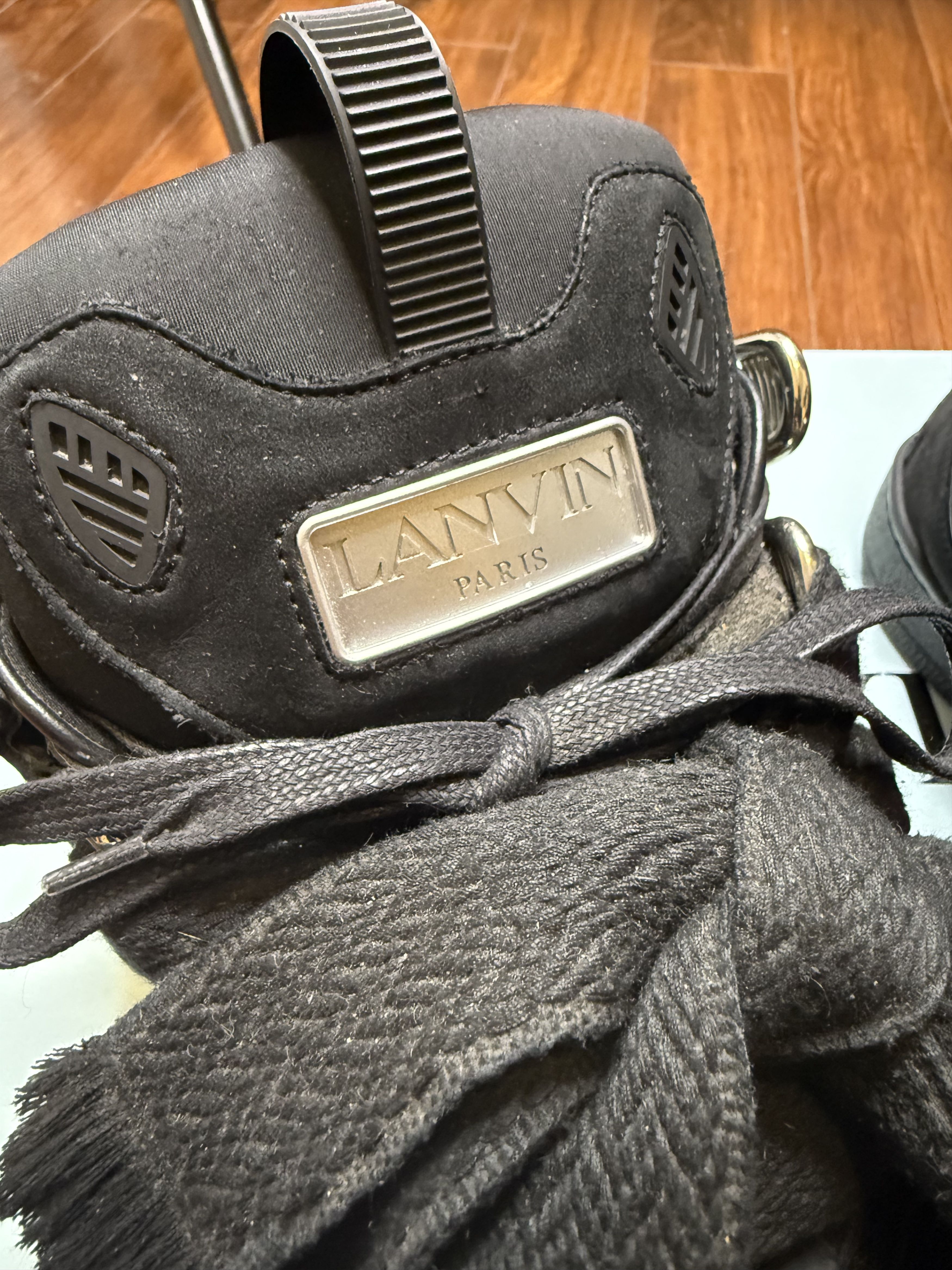 Lanvin Black Curb Leather Sneakers Size US 10 / EU 43 - 4 Thumbnail