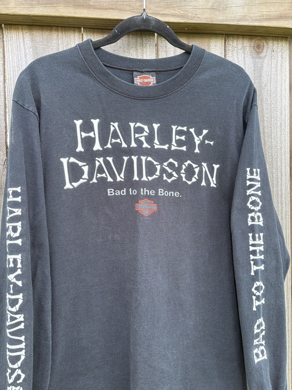 Harley Davidson Vintage Harley Davidson Bad To The Bone Longsleeve Size US M / EU 48-50 / 2 - 2 Thumbnail