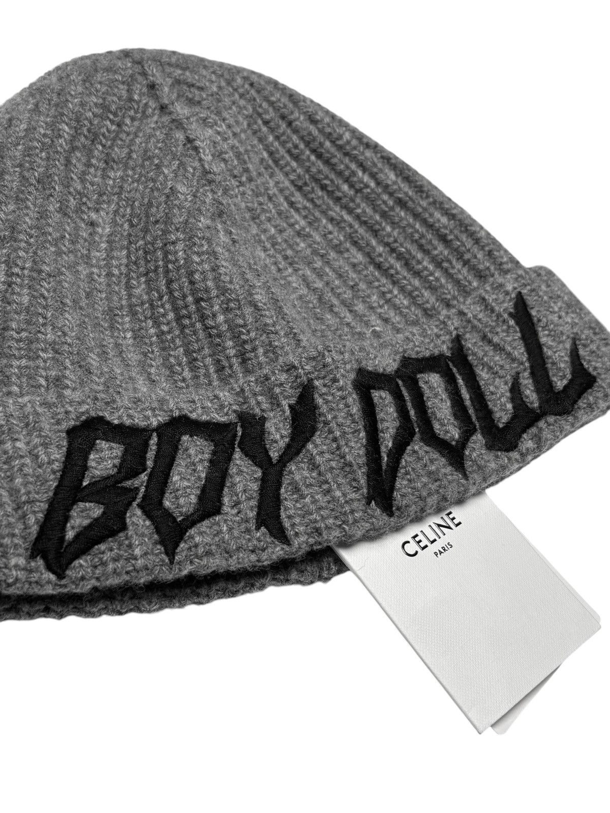 Celine × Hedi Slimane A/W 2022 “Boydoll“ Wool Beanie (FW22/AW22, Knit, Logo) Size ONE SIZE - 3 Thumbnail