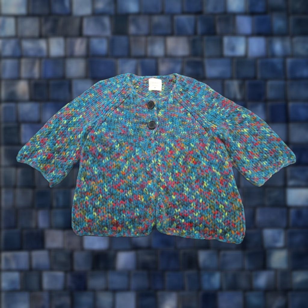 Rainbow Relativity Cardigan Sweater Women M Multicolor Wool 2 Button Rainbow Colorful | Button Accents Women's Wool Cardigan Rainbow Colorful M Size M / US 6-8 / IT 42-44 - 1 Thumbnail