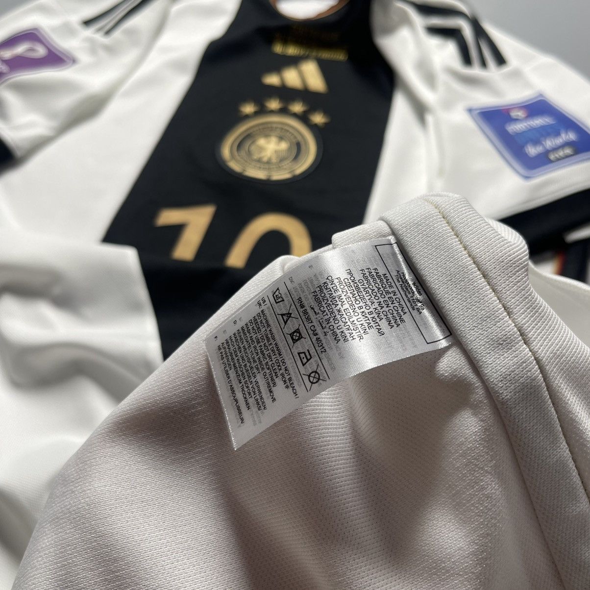 Adidas GERMANY ADIDAS 2022 WORLD CUP SOCCER HOME JERSEY #10 GNABRY Size US L / EU 52-54 / 3 - 12 Thumbnail