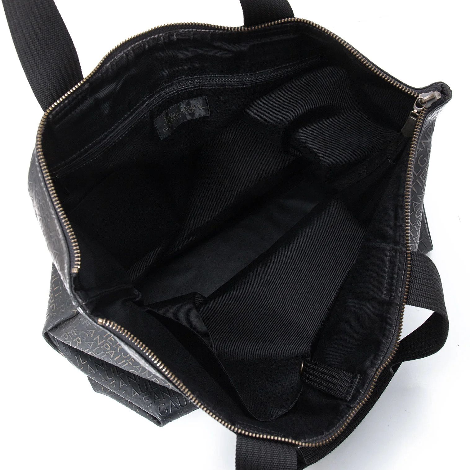 Jean Paul Gaultier Typography Embossed Tote Bag in Black/Bronze Size ONE SIZE - 12 Thumbnail