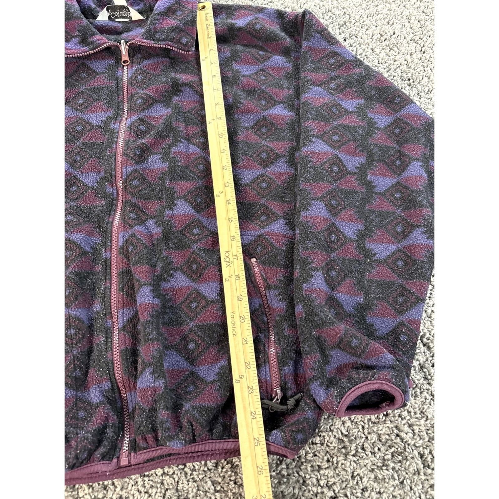 Vintage VINTAGE Columbia Jacket Mens L Purple Aztec Geometric Fleece Full Zip USA Made Size US L / EU 52-54 / 3 - 2 Thumbnail
