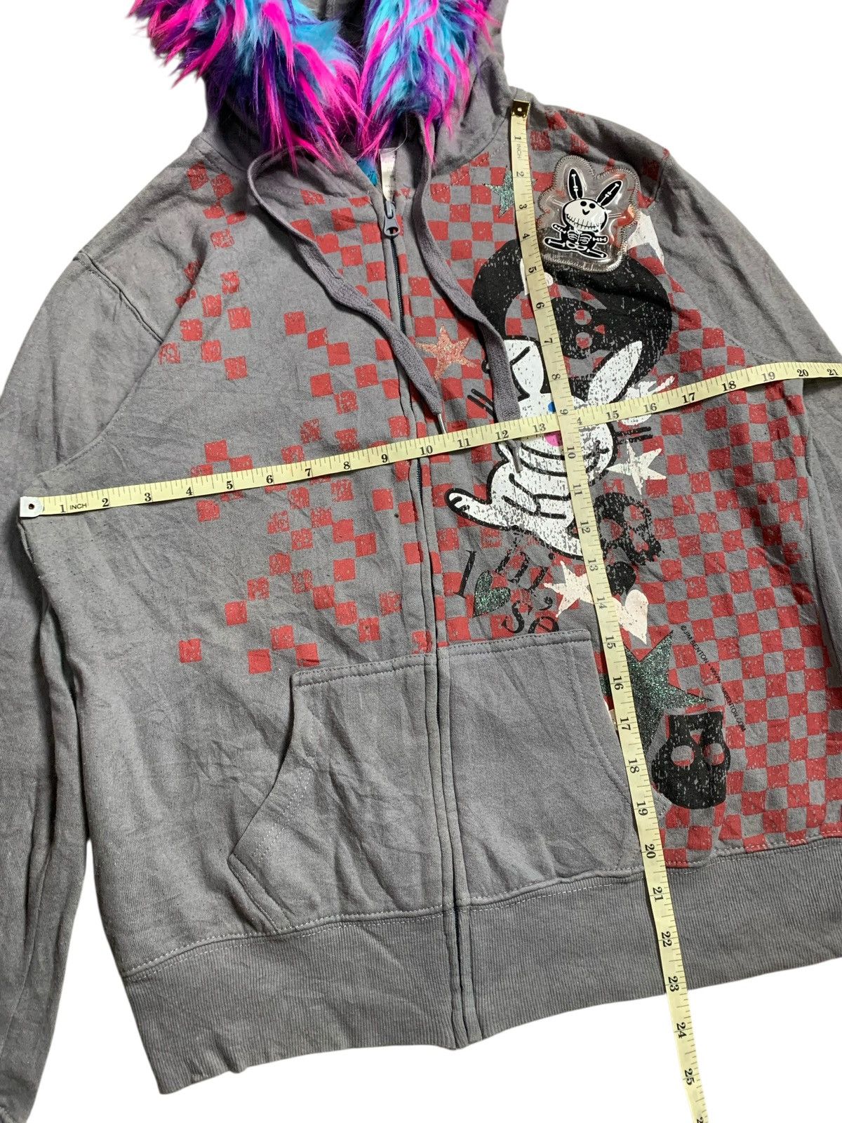 If Six Was Nine BUNNY SKULL POEM FUR ZIP HOODIE IFSIX LGB HYSTERIC STYLE Size US XL / EU 56 / 4 - 10 Thumbnail