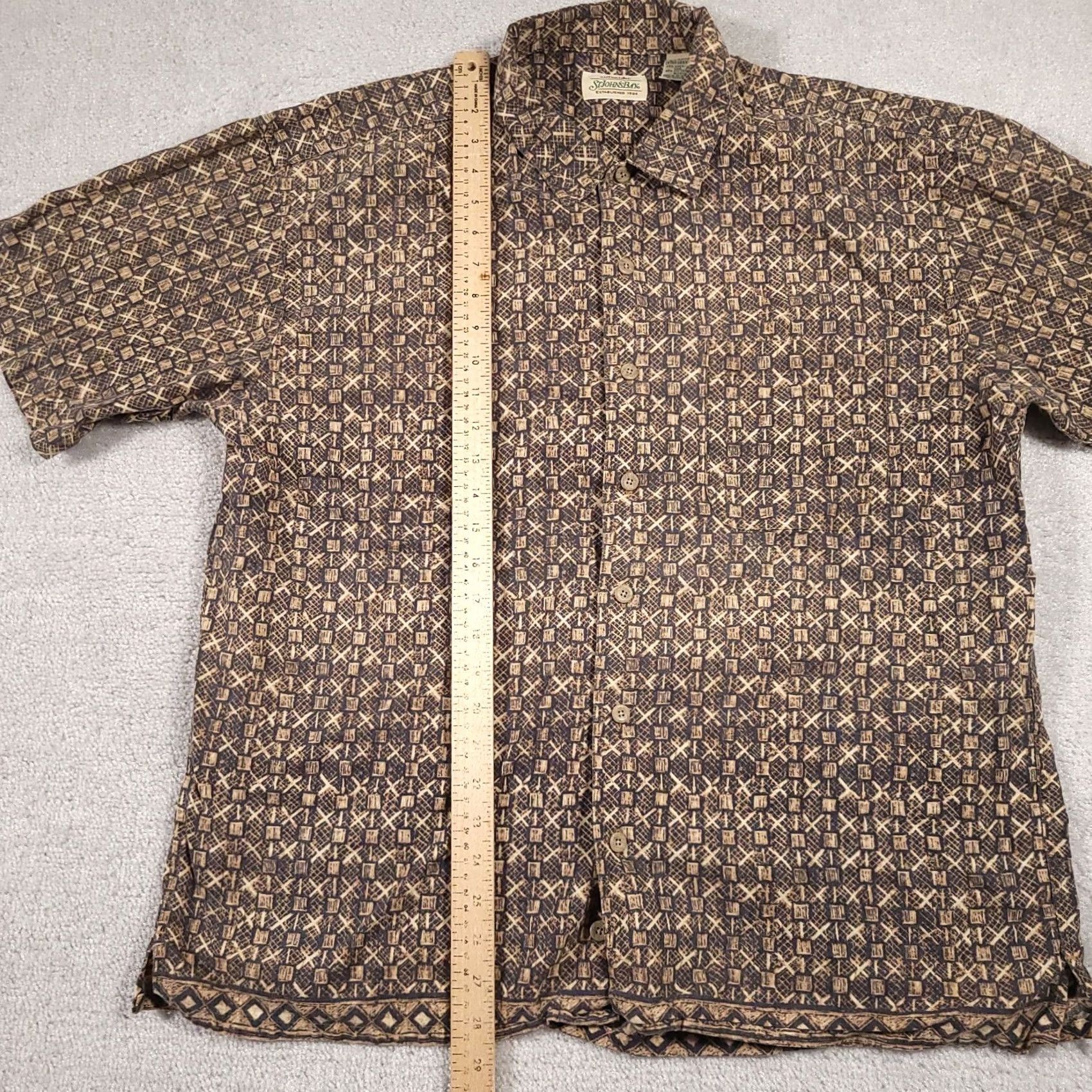 Vintage VINTAGE St John's Bay Shirt Mens XL Brown Hawaiian Tropical Casual Button Up Linen Shirt Size US XL / EU 56 / 4 - 5 Thumbnail